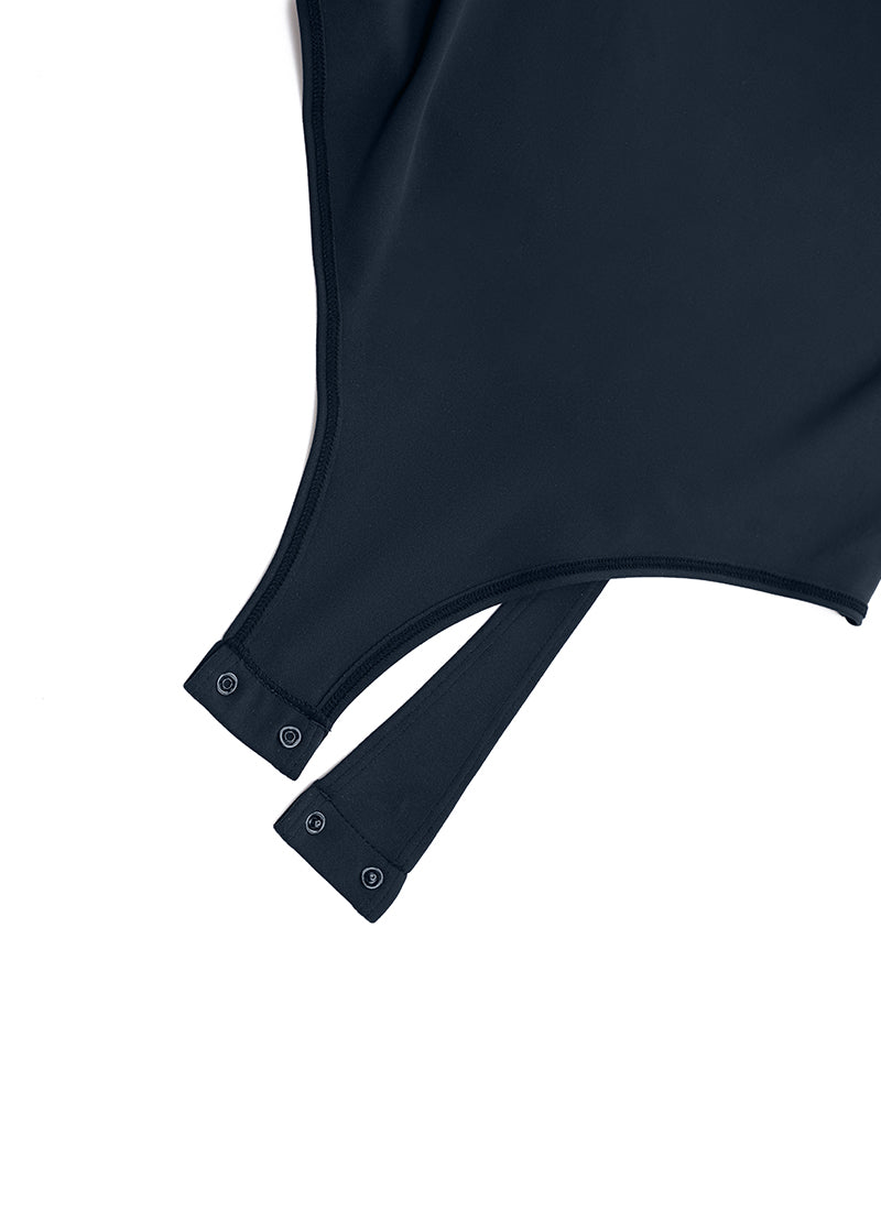 CRZ YOGA Damen Butterluxe Bodysuit mit Rundhalsausschnitt Dämmerungsblau