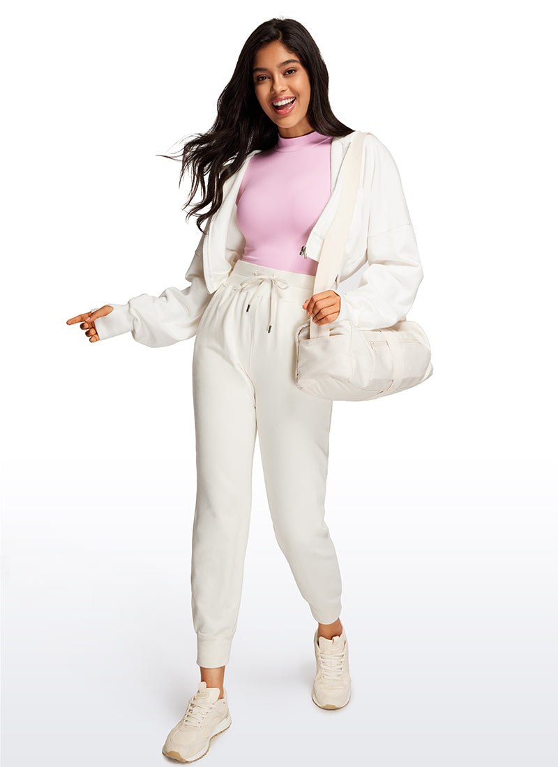 CRZ YOGA Damen Butterluxe Rollkragen Pullover Langarm Bodysuit Rosa Pfingstrose
