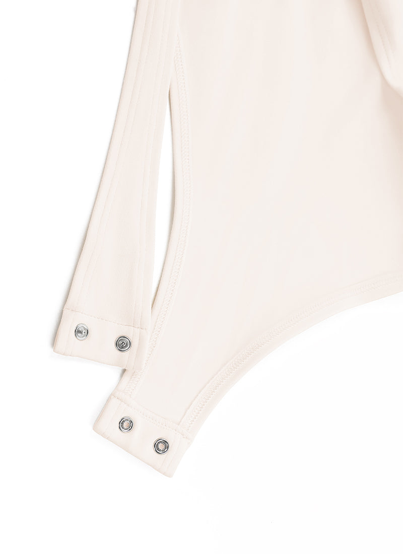 CRZ YOGA Damen Butterluxe Rollkragen Pullover Langarm Bodysuit Weiße Aprikose
