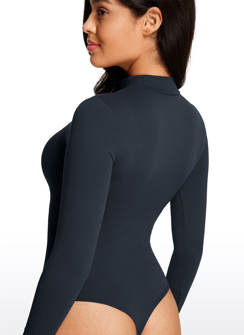 CRZ YOGA Damen Butterluxe Rollkragen Pullover Langarm Bodysuit Echte Marine