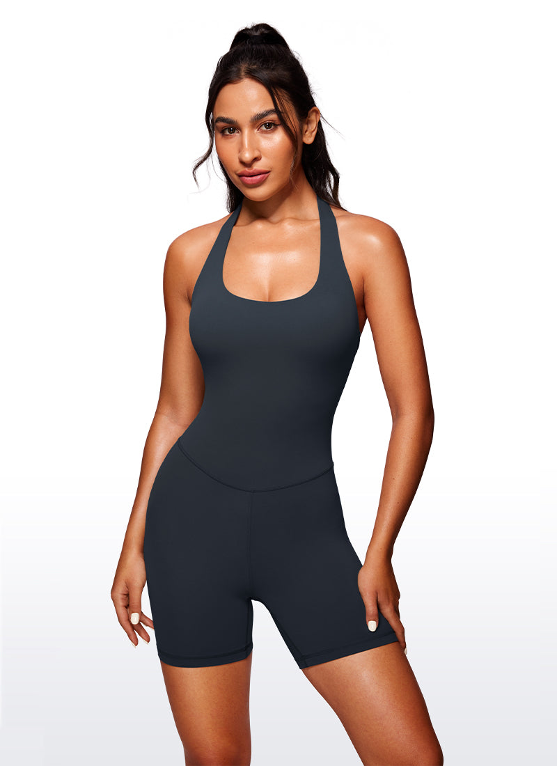 CRZ YOGA Damen Butterluxe Kurz Eng Sexy Romper Jumpsuits, Shorts 15 cm Echte Marine