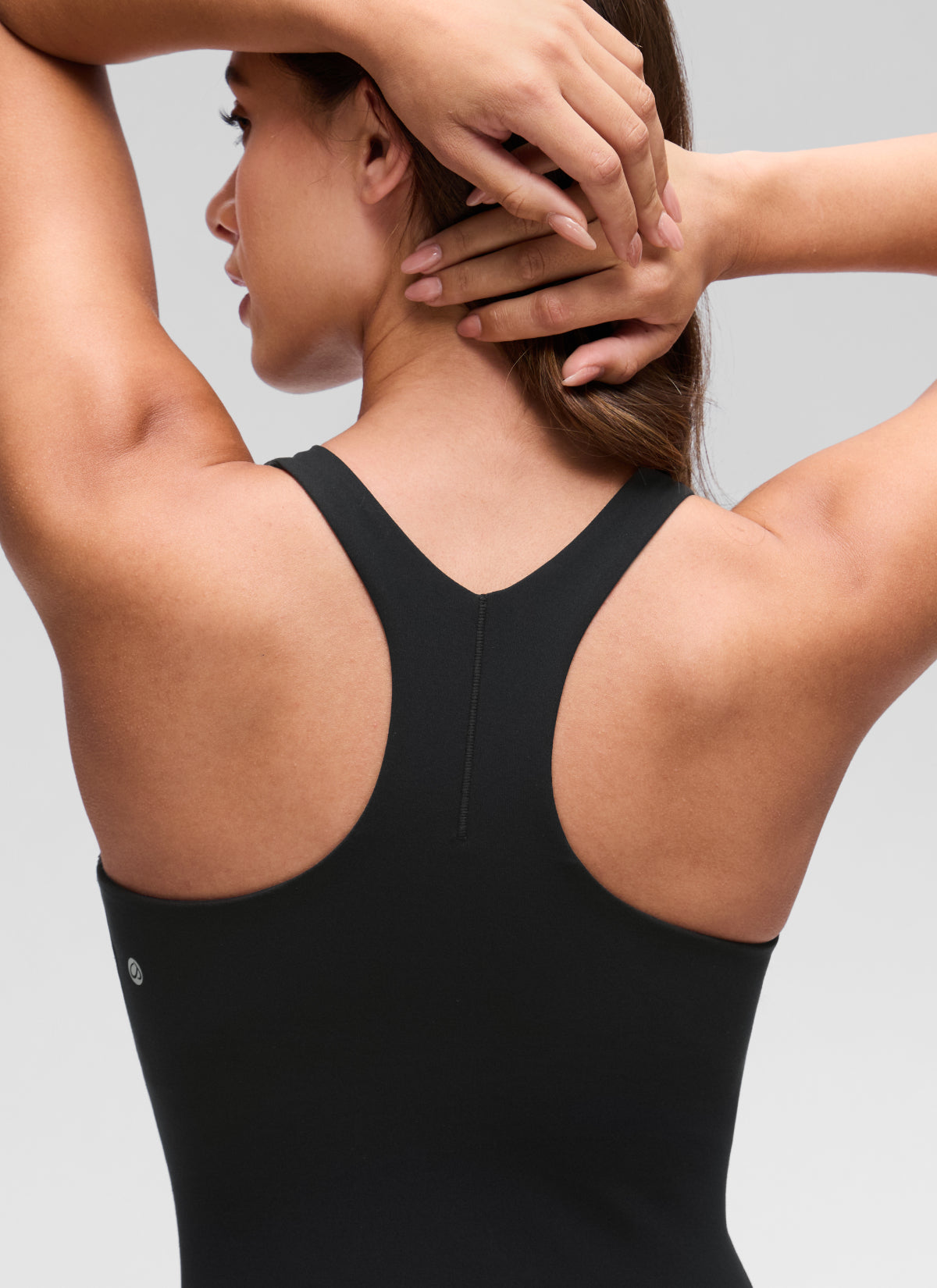 CRZ YOGA Women's Butterluxe Casual High Neck Racerback Mini Dress Schwarz