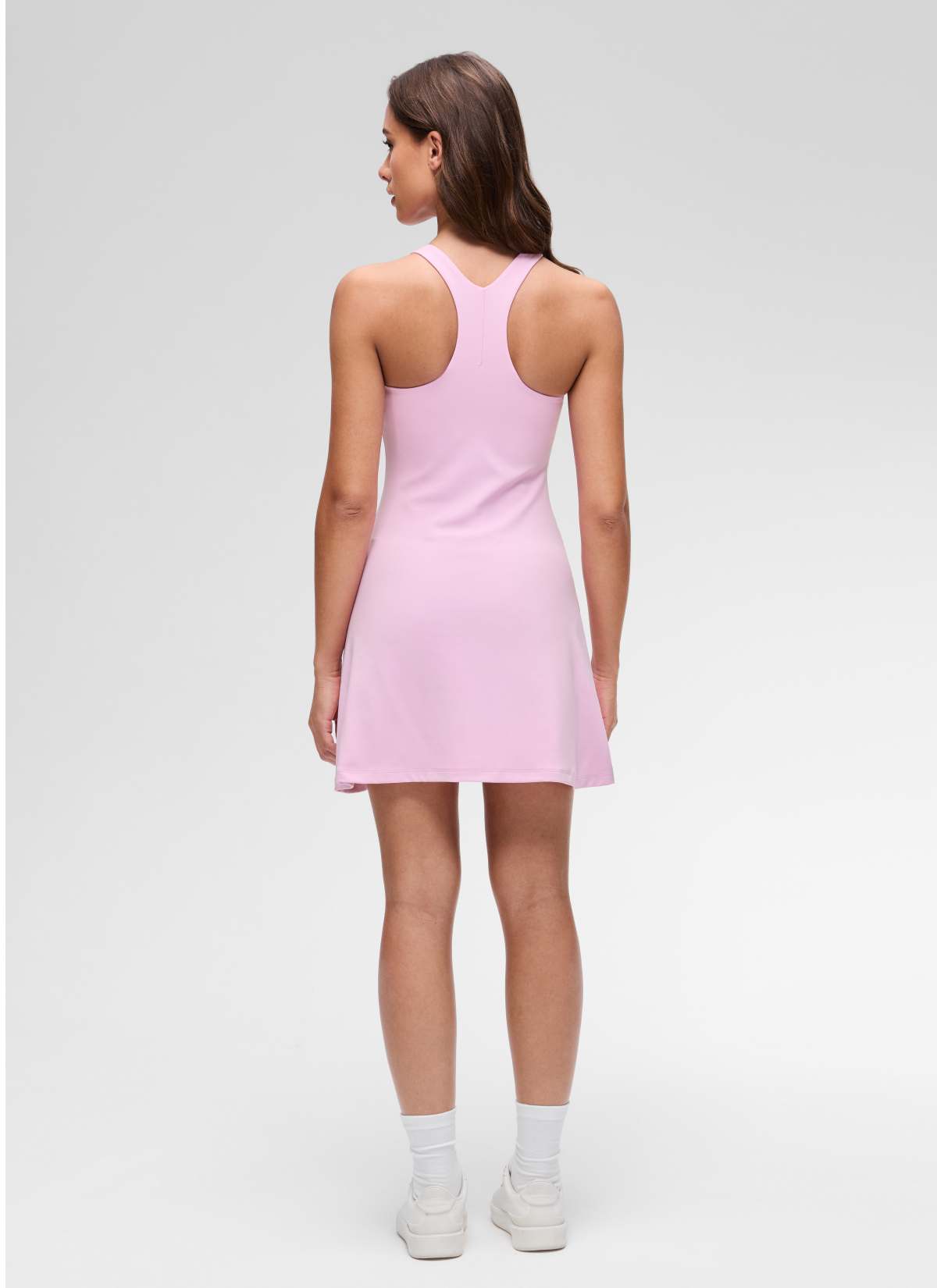 CRZ YOGA Women's Butterluxe Casual High Neck Racerback Mini Dress Vita Rosa