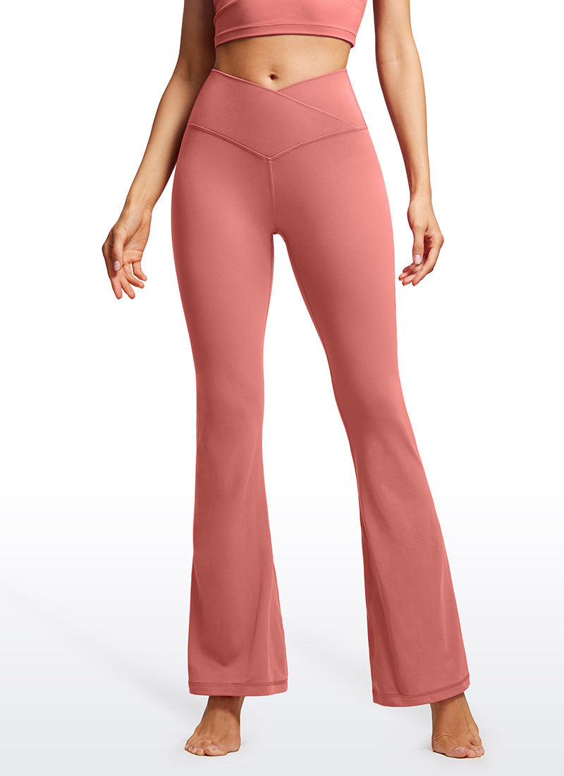 CRZ YOGA Damen Butterluxe Bootcut Yoga Leggings Crossover - 79cm Briar Rose