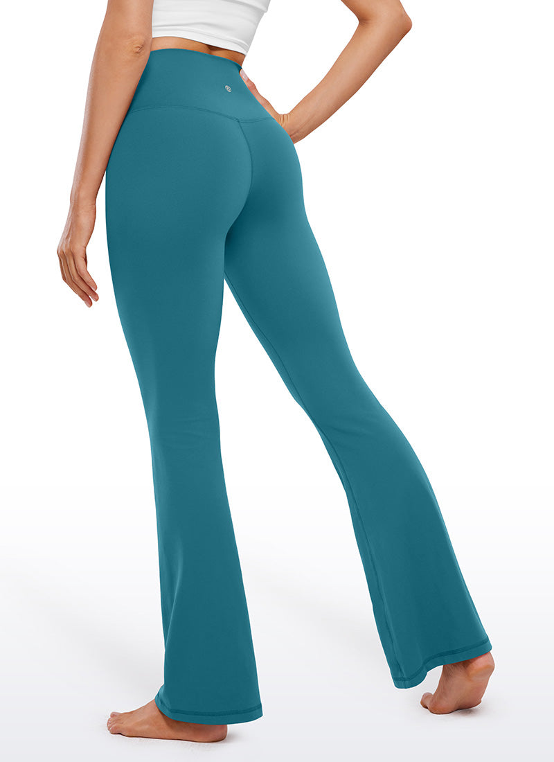 CRZ YOGA Damen Butterluxe Bootcut Yoga Leggings Crossover - 79cm Borealis-Grün