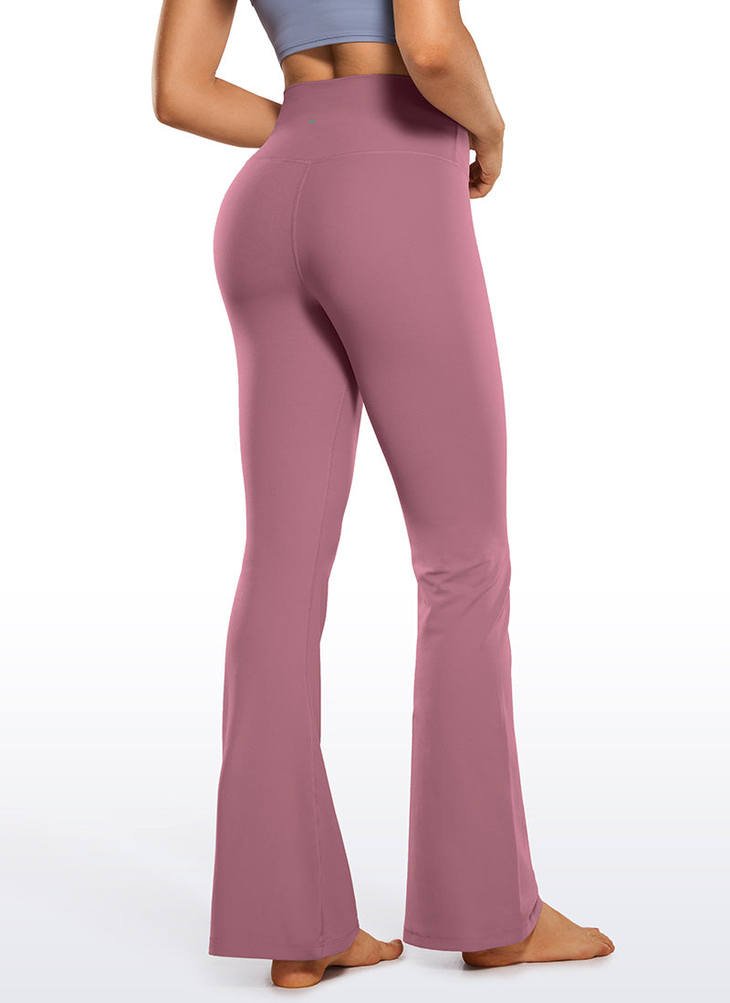 CRZ YOGA Damen Butterluxe Bootcut Yoga Leggings Crossover - 79cm Samtstaub