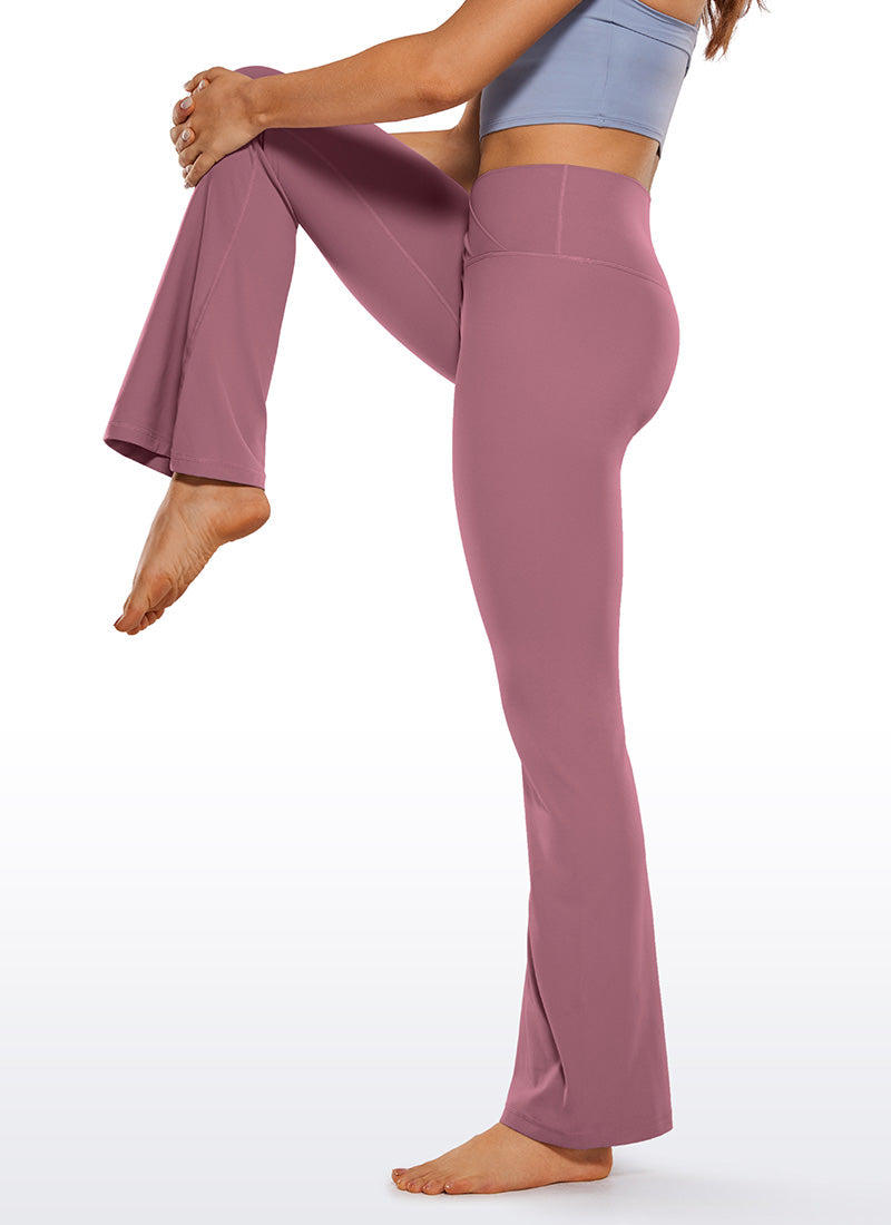 CRZ YOGA Damen Butterluxe Bootcut Yoga Leggings Crossover - 79cm Samtstaub