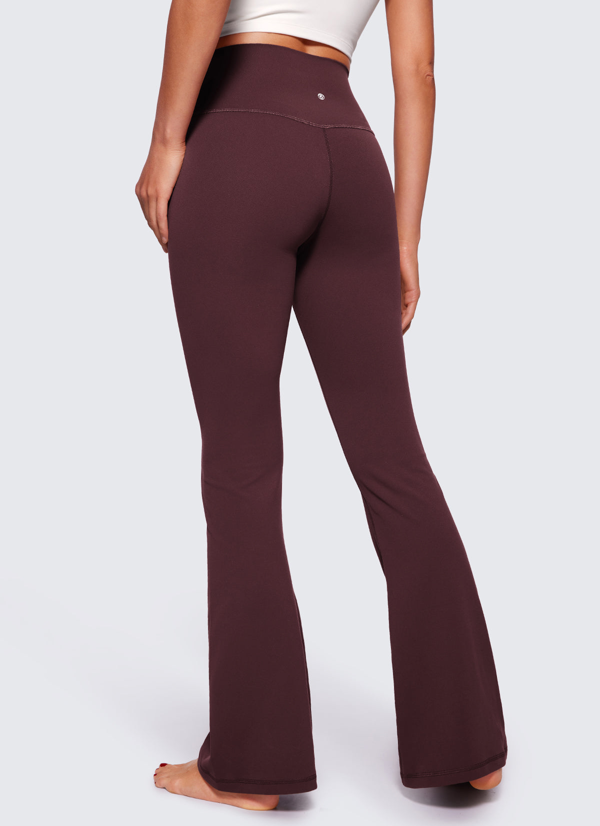 CRZ YOGA Damen Butterluxe Bootcut Yoga Leggings Crossover - 74cm Reife Pflaume