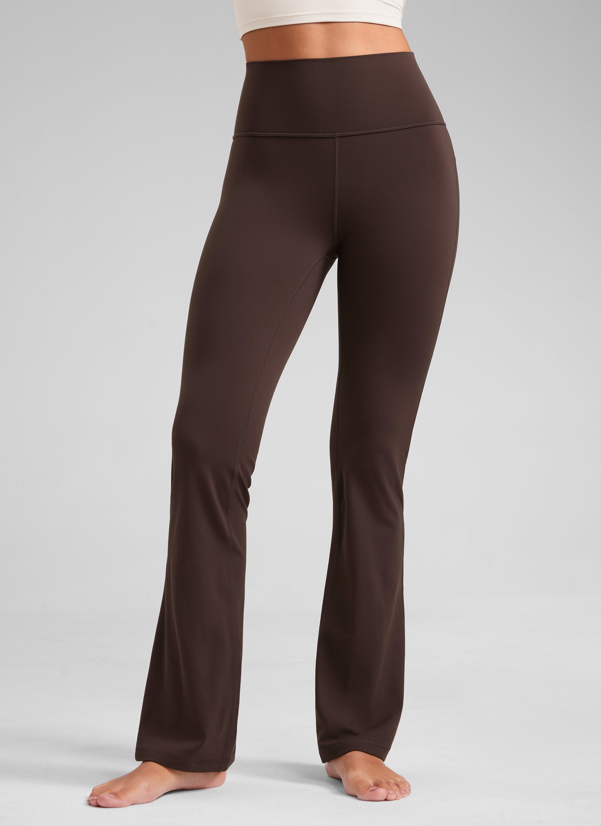 CRZ YOGA Damen Butterluxe Flared Schlaghose Yogahose Leggings - 77.5cm Heißes Fudge-Brown