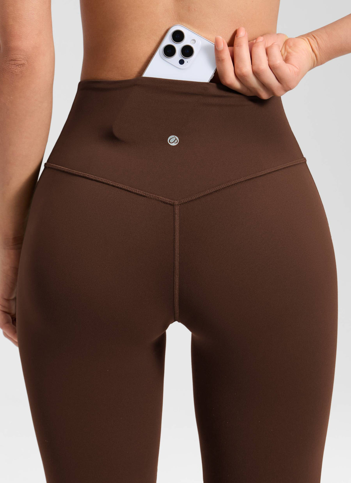 CRZ YOGA Damen Butterluxe Flared Schlaghose Yogahose Leggings - 77.5cm Lava Braun