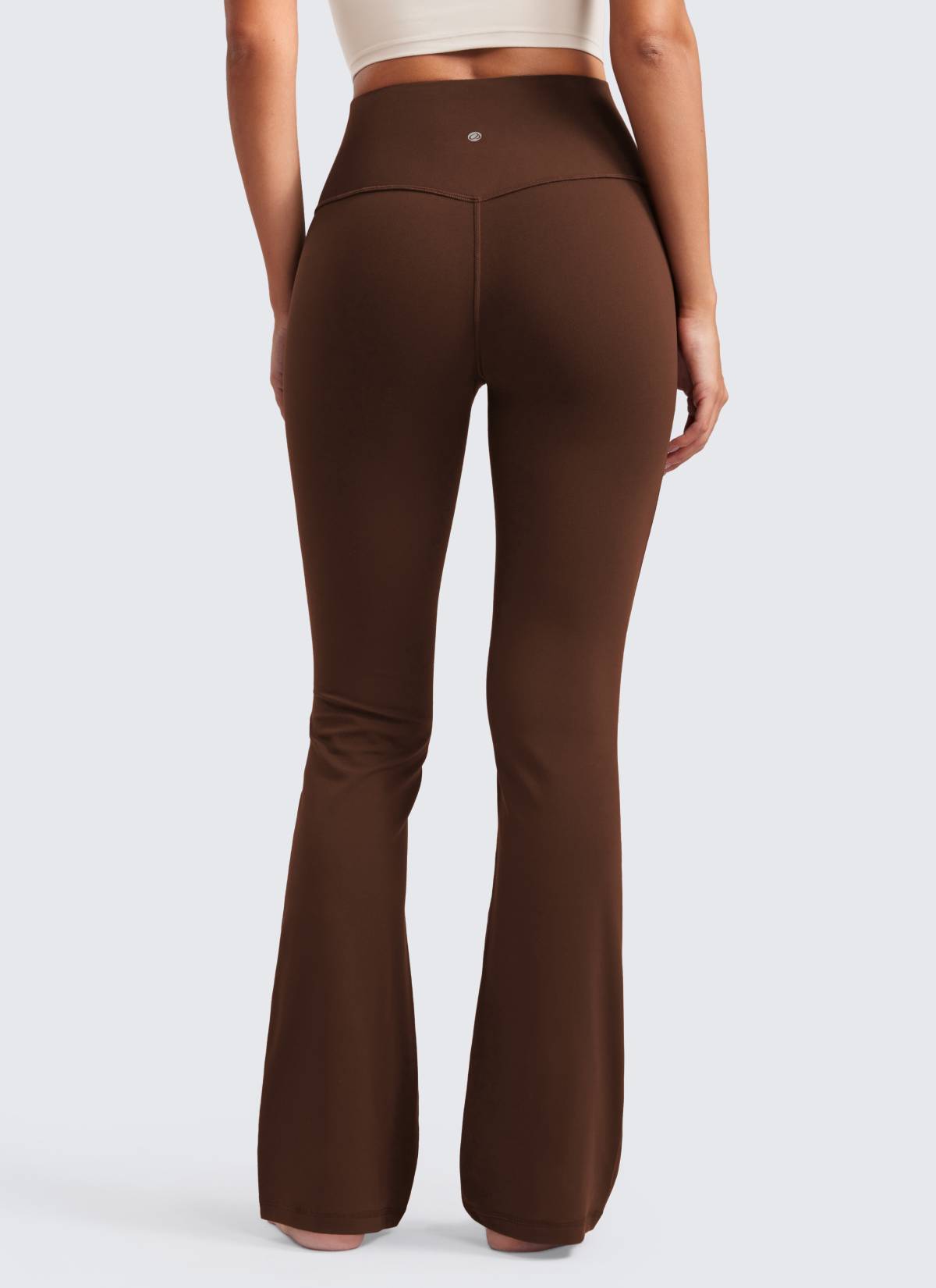 CRZ YOGA Damen Butterluxe Flared Sporthose Leggings - 81cm Lava Braun