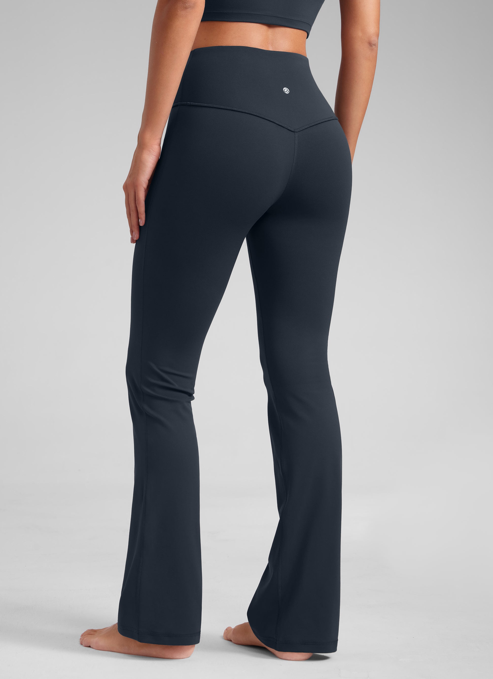 CRZ YOGA Damen Butterluxe Flared Schlaghose Yogahose Leggings - 77.5cm Echte Marine