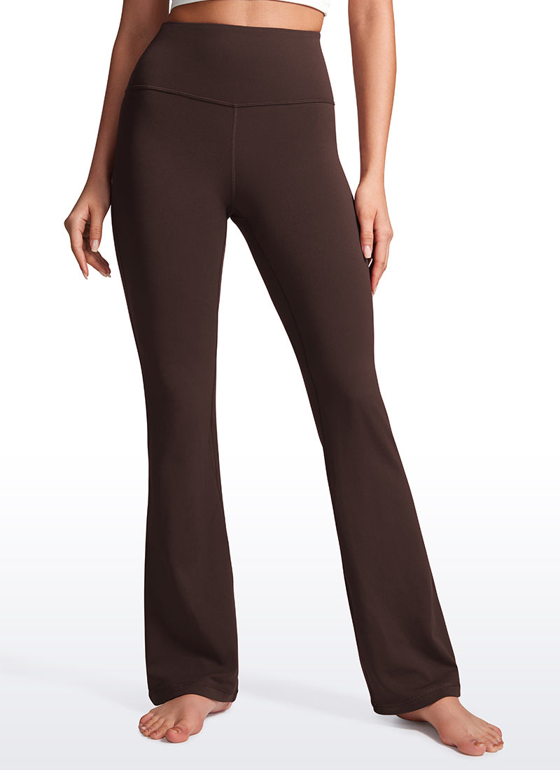 CRZ YOGA Damen Butterluxe Flared Sporthose Leggings - 81cm Heißes Fudge-Brown