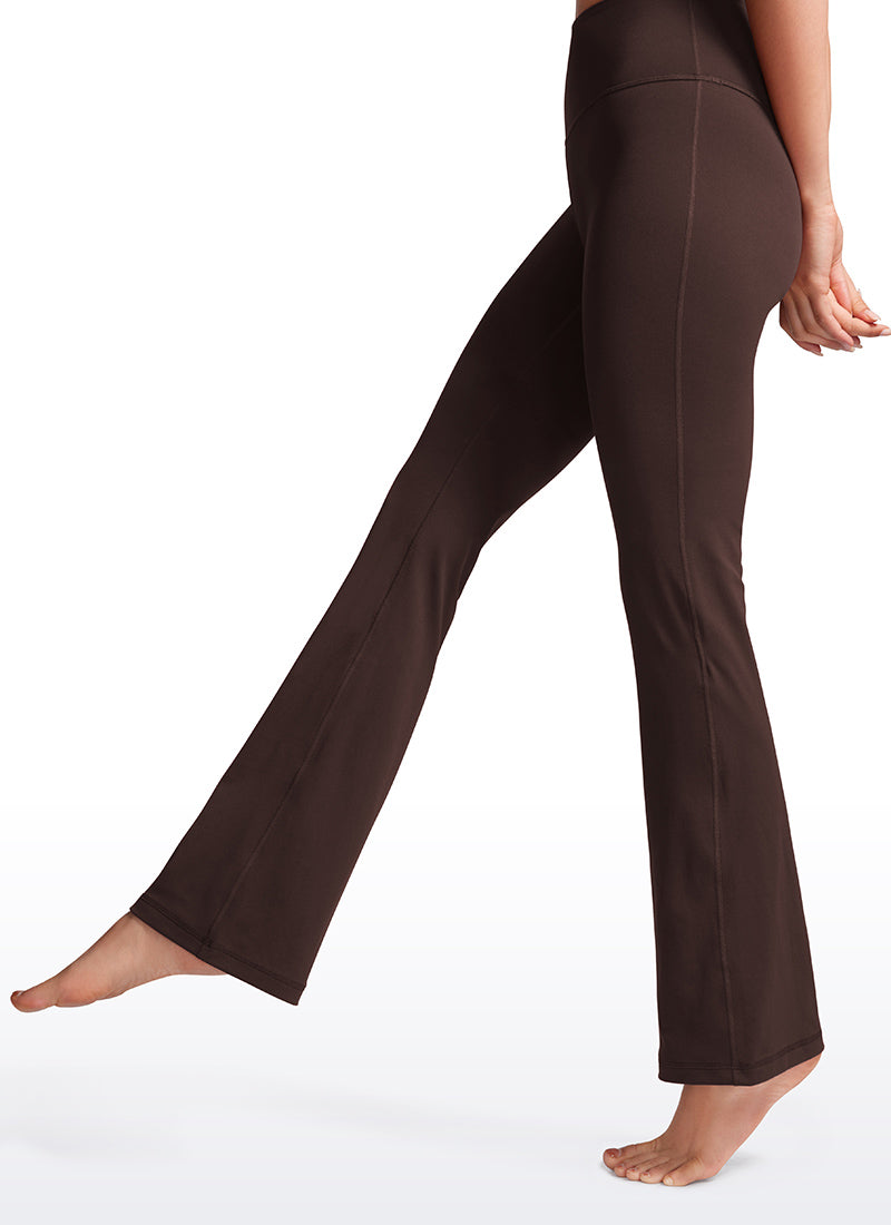 CRZ YOGA Damen Butterluxe Flared Sporthose Leggings - 81cm Heißes Fudge-Brown