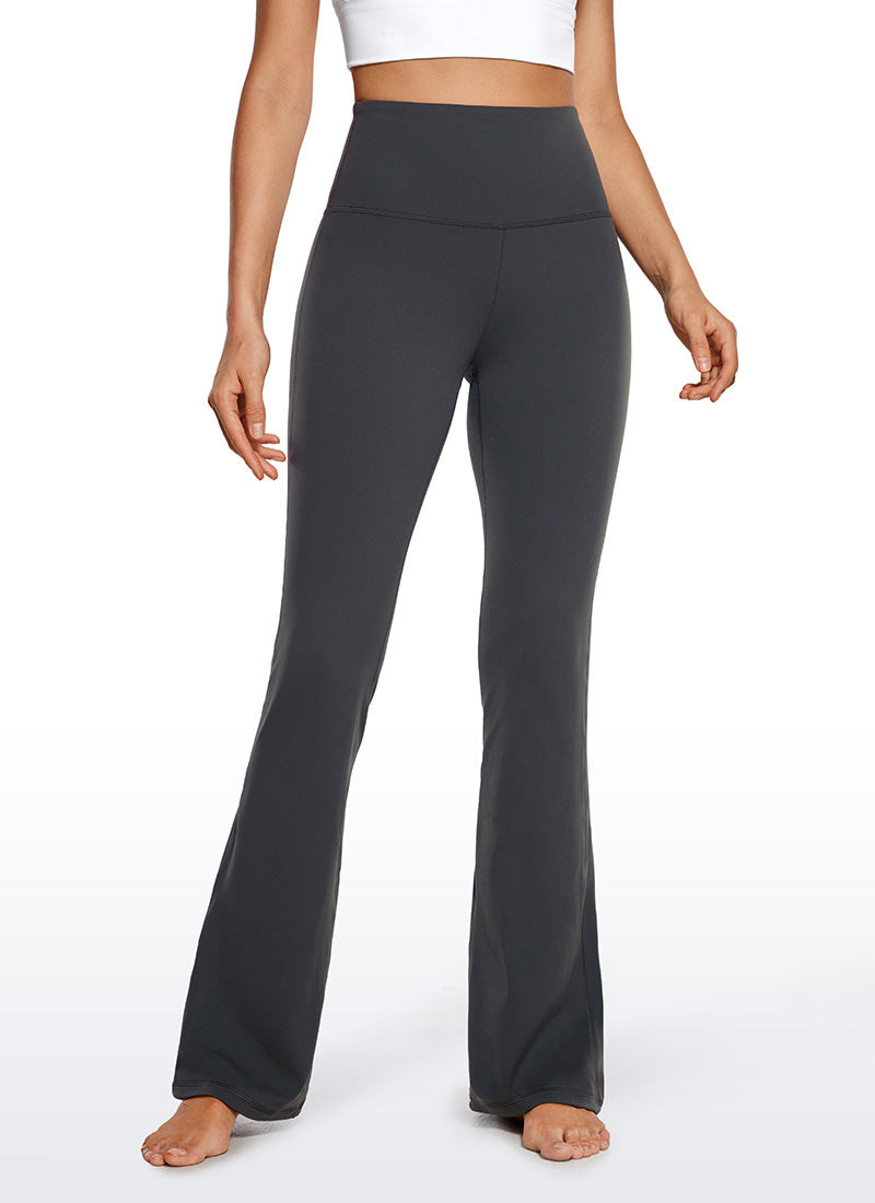 CRZ YOGA Damen Butterluxe Flared Sporthose Leggings - 81cm Mysteriöses Grau