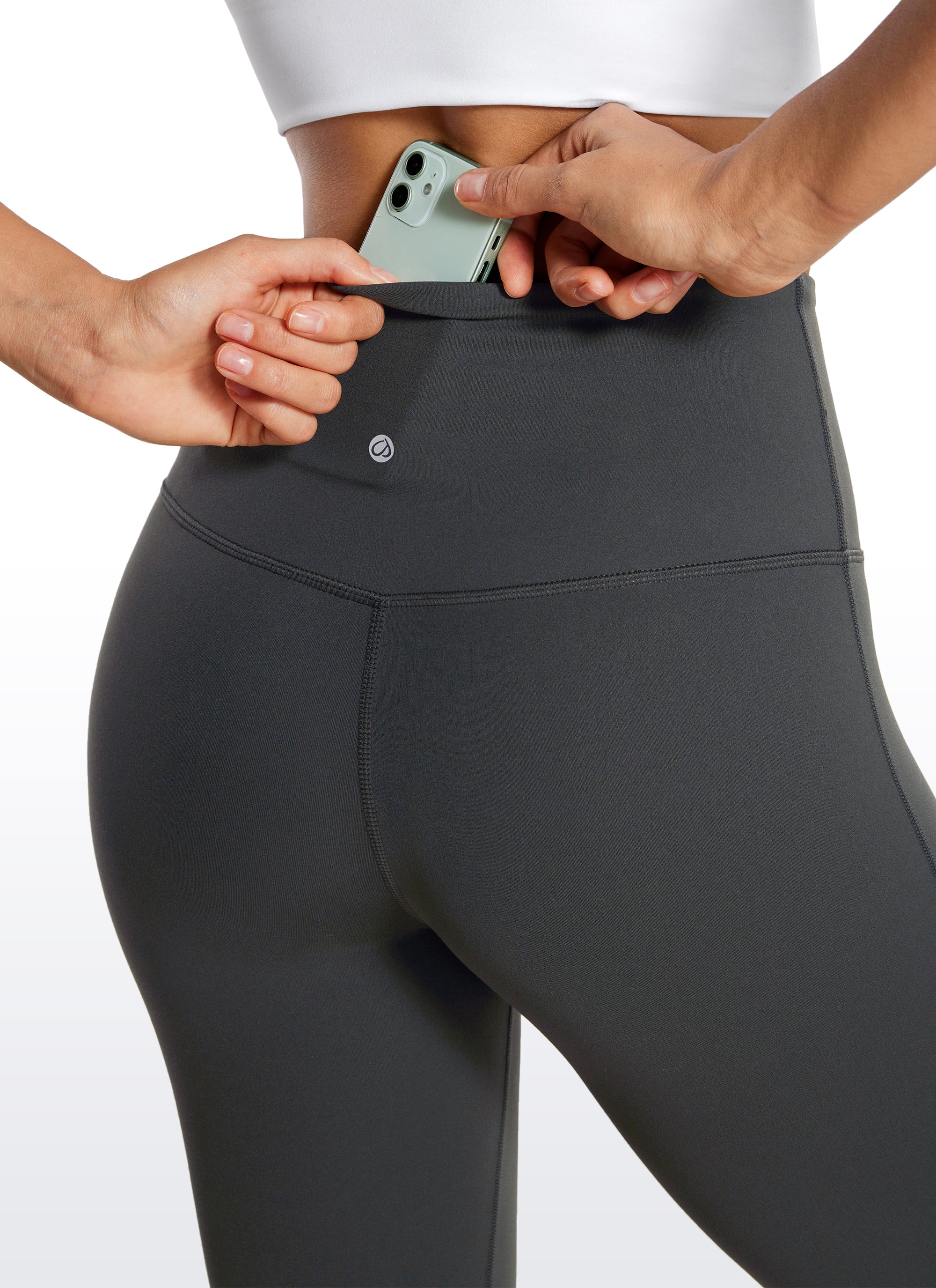CRZ YOGA Damen Butterluxe Flared Sporthose Leggings - 81cm Mysteriöses Grau