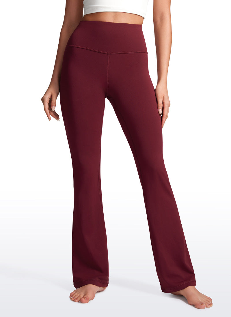 CRZ YOGA Damen Butterluxe Flared Sporthose Leggings - 81cm Roter Merlot