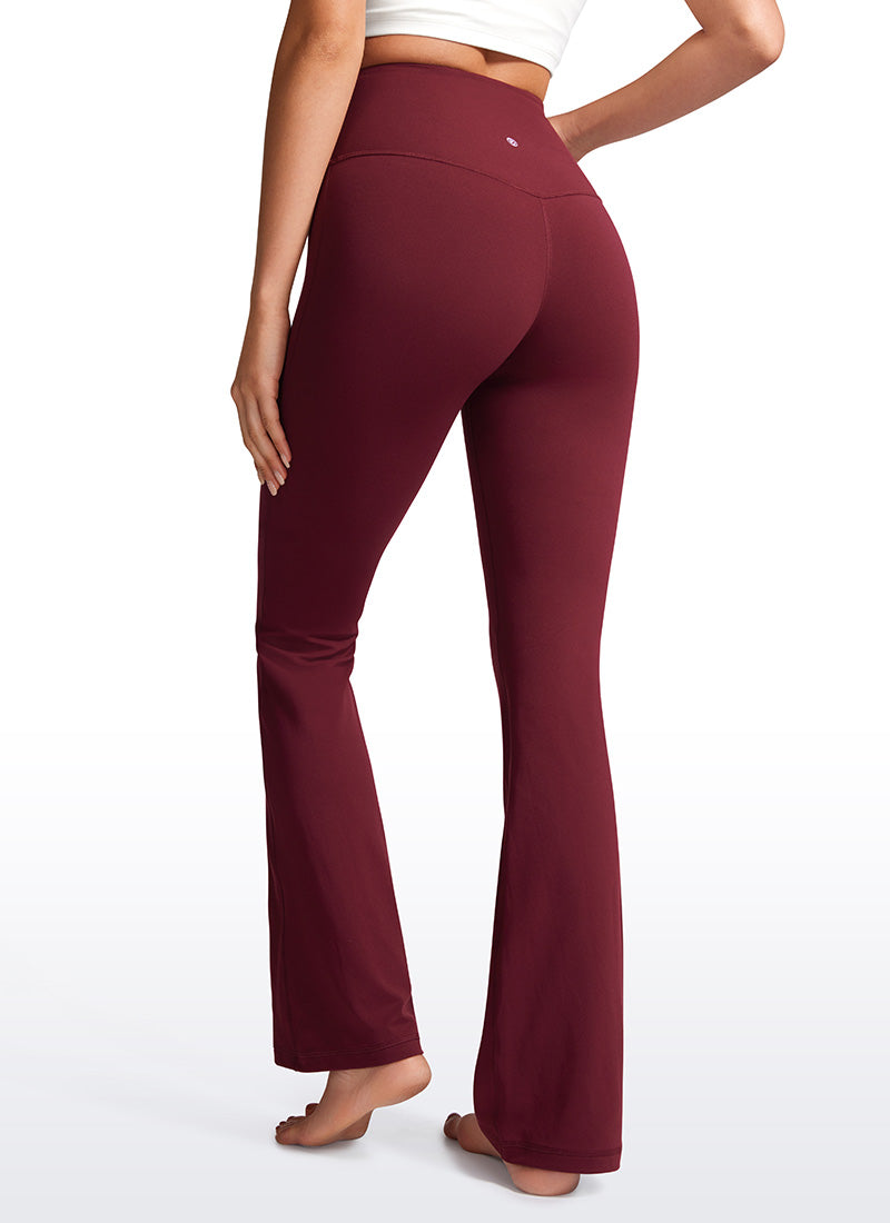 CRZ YOGA Damen Butterluxe Flared Sporthose Leggings - 81cm Roter Merlot