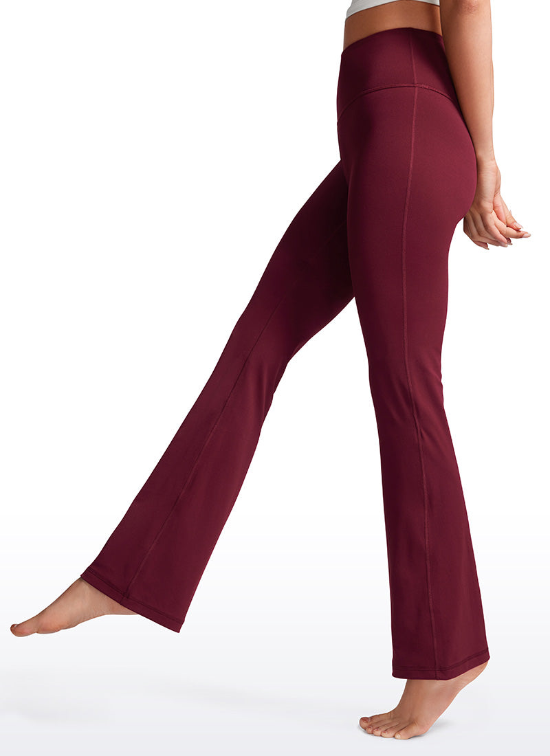 CRZ YOGA Damen Butterluxe Flared Sporthose Leggings - 81cm Roter Merlot