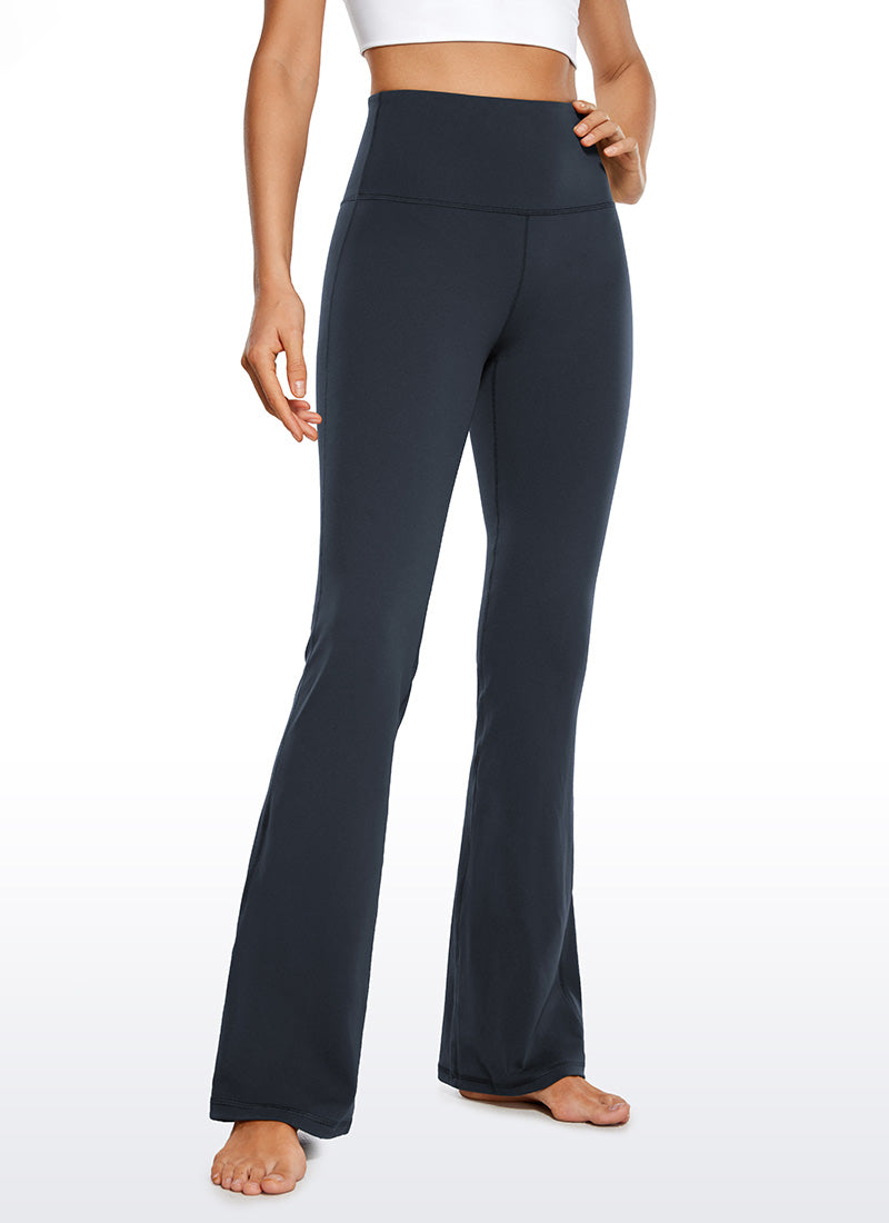 CRZ YOGA Damen Butterluxe Flared Schlaghose Yogahose Leggings - 85cm Echte Marine