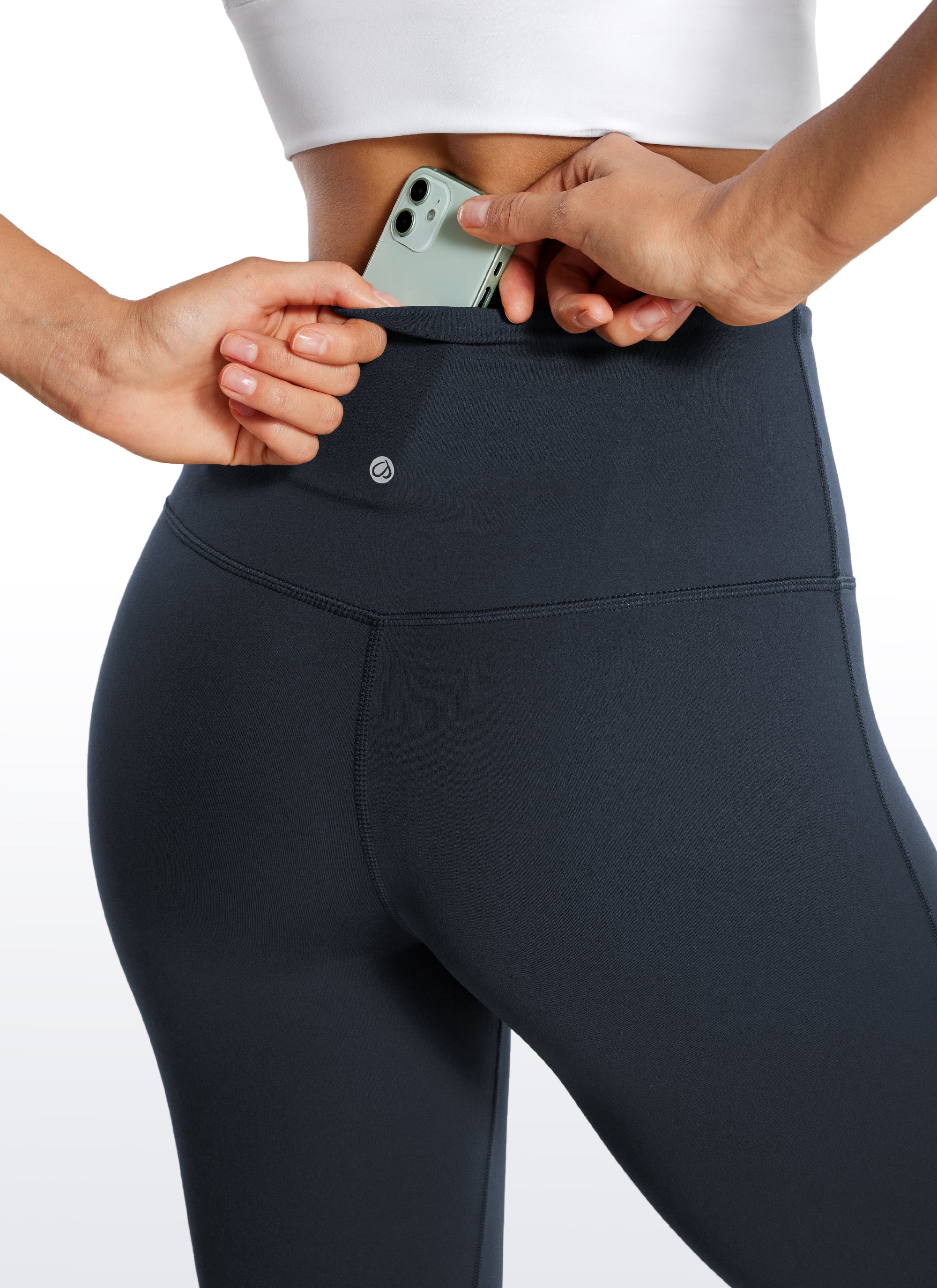 CRZ YOGA Damen Butterluxe Flared Schlaghose Yogahose Leggings - 85cm Echte Marine