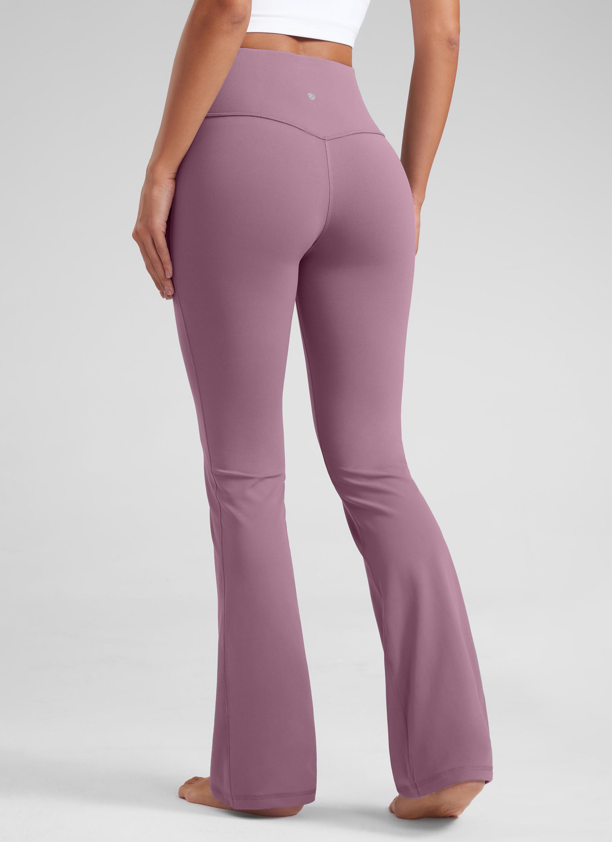 CRZ YOGA Damen Butterluxe Flared Schlaghose Yogahose Leggings - 77.5cm Lavendel Hell