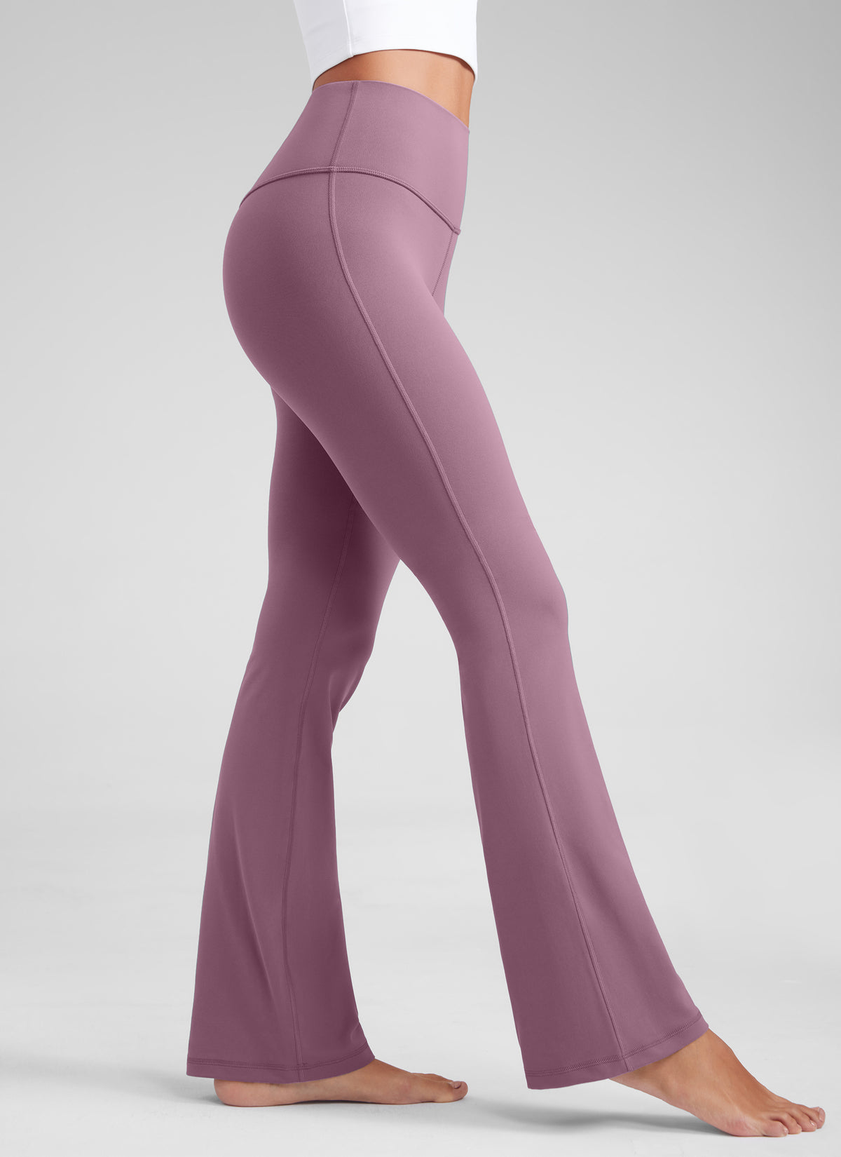 CRZ YOGA Damen Butterluxe Flared Schlaghose Yogahose Leggings - 77.5cm Lavendel Hell