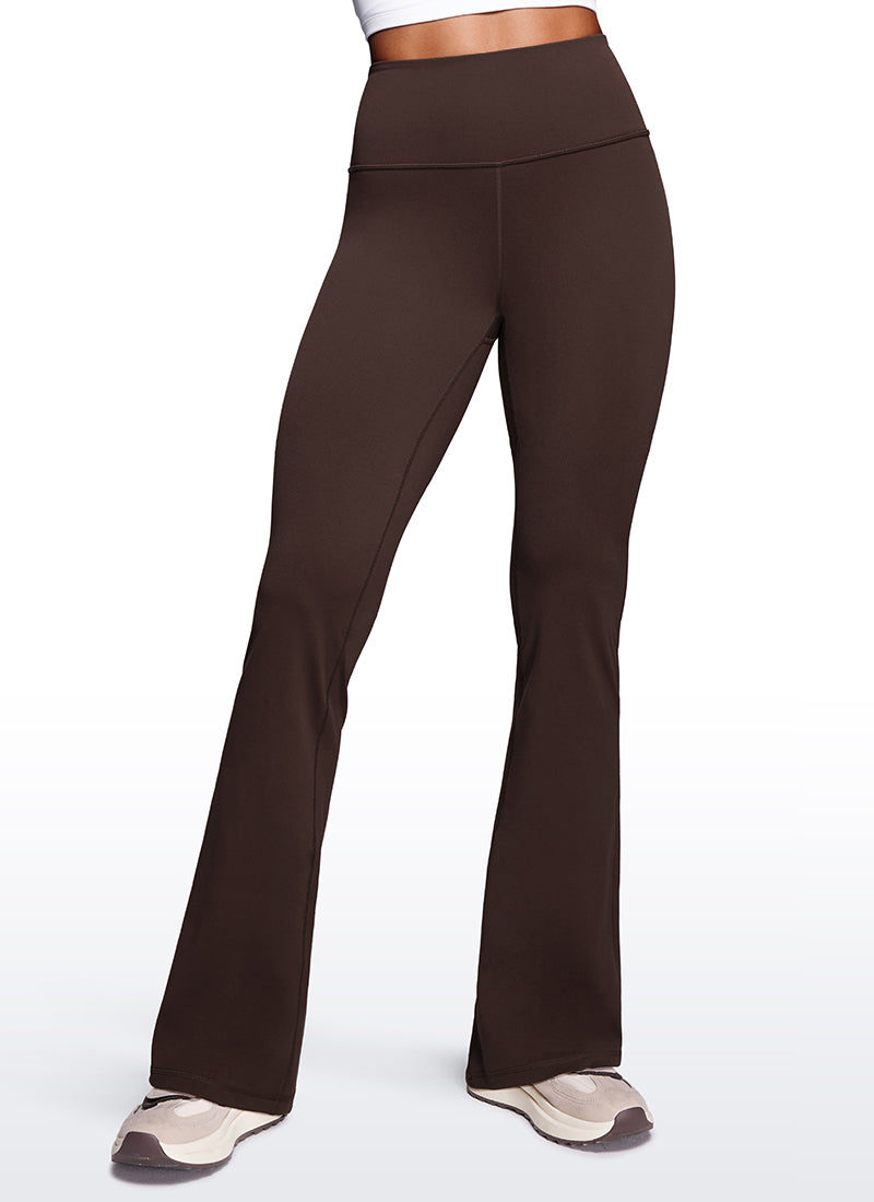 CRZ YOGA Damen Butterluxe Flared Schlaghose Yogahose Leggings - 85cm Heißes Fudge-Brown