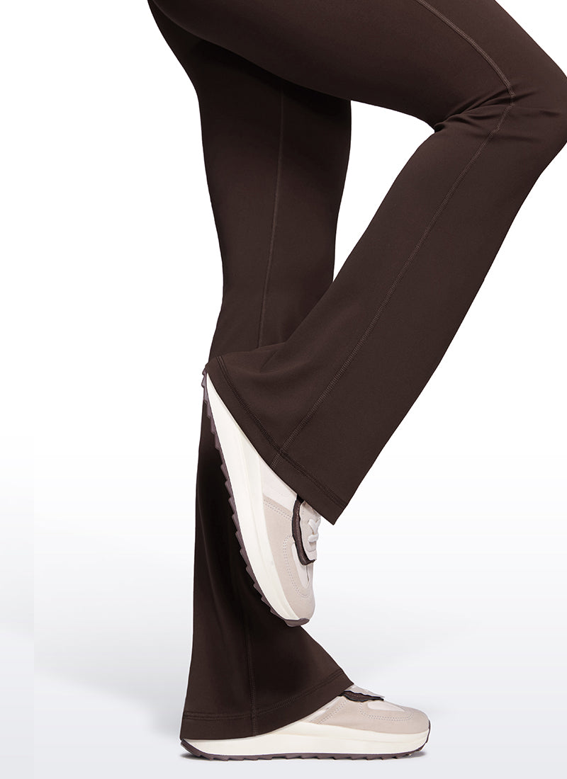 CRZ YOGA Damen Butterluxe Flared Schlaghose Yogahose Leggings - 85cm Heißes Fudge-Brown