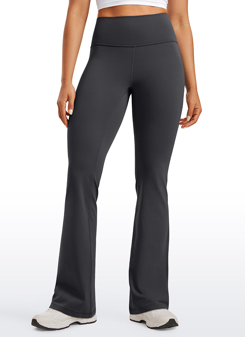 CRZ YOGA Damen Butterluxe Flared Schlaghose Yogahose Leggings - 85cm Mysteriöses Grau