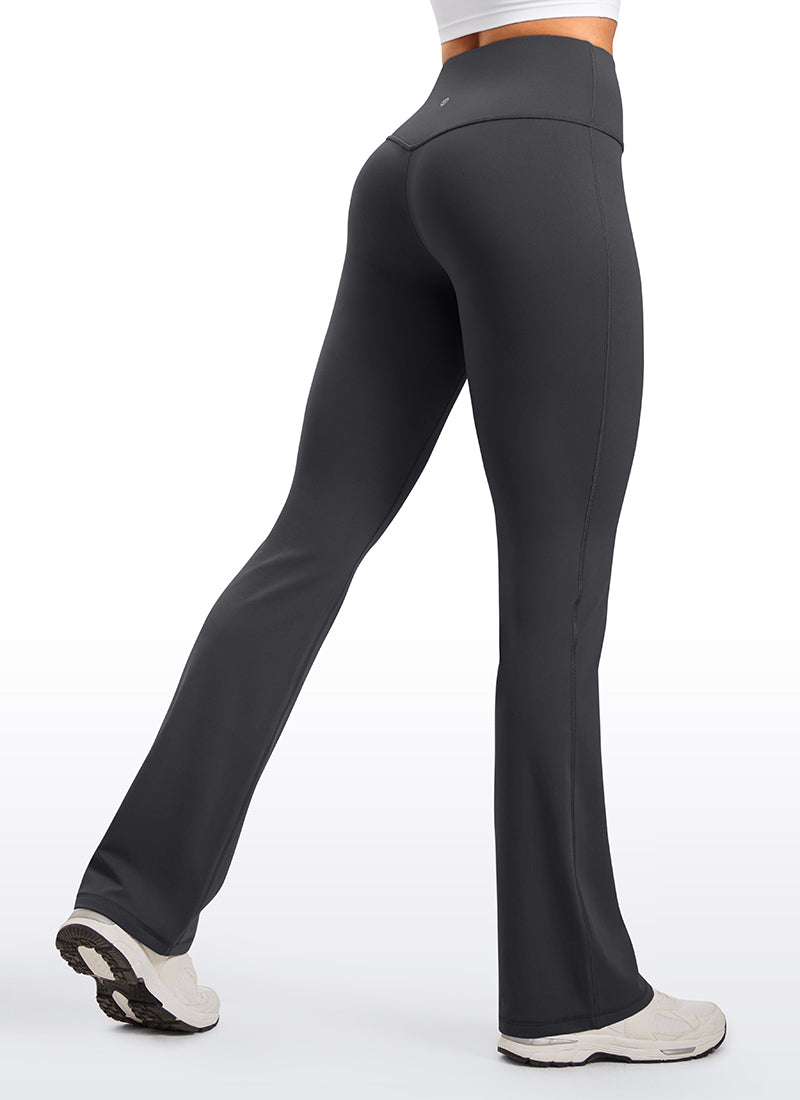 CRZ YOGA Damen Butterluxe Flared Schlaghose Yogahose Leggings - 85cm Mysteriöses Grau