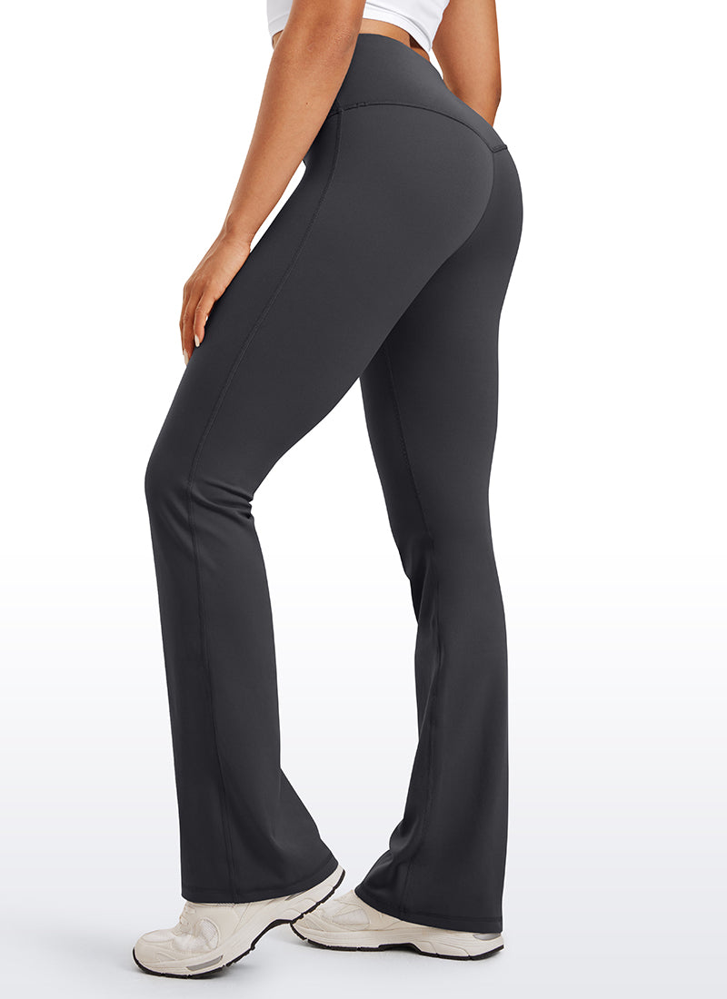 CRZ YOGA Damen Butterluxe Flared Schlaghose Yogahose Leggings - 85cm Mysteriöses Grau