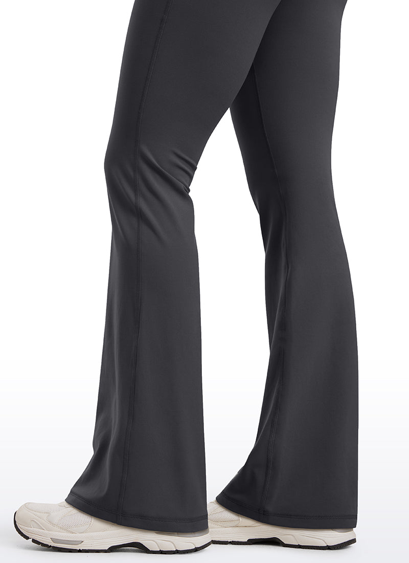 CRZ YOGA Damen Butterluxe Flared Schlaghose Yogahose Leggings - 85cm Mysteriöses Grau