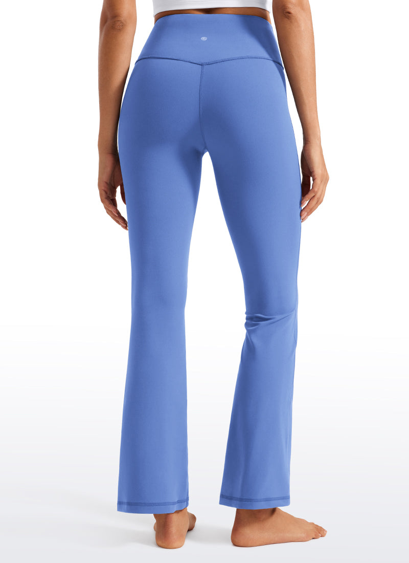 CRZ YOGA Damen Butterluxe Flared Schlaghose Yogahose Leggings - 74cm Wildes Indigo