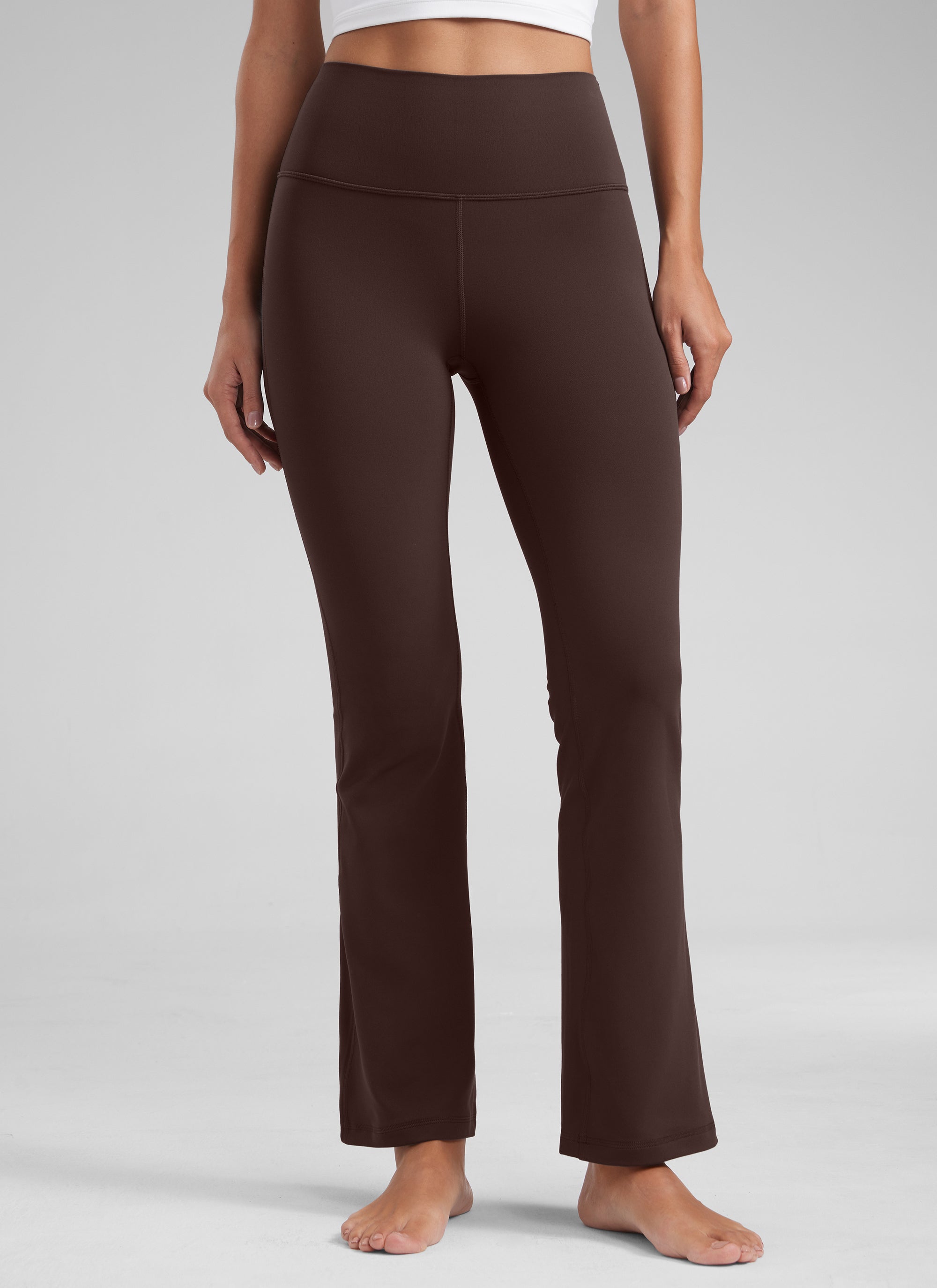 CRZ YOGA Damen Butterluxe Flared Schlaghose Yogahose Leggings - 74cm Heißes Fudge-Brown