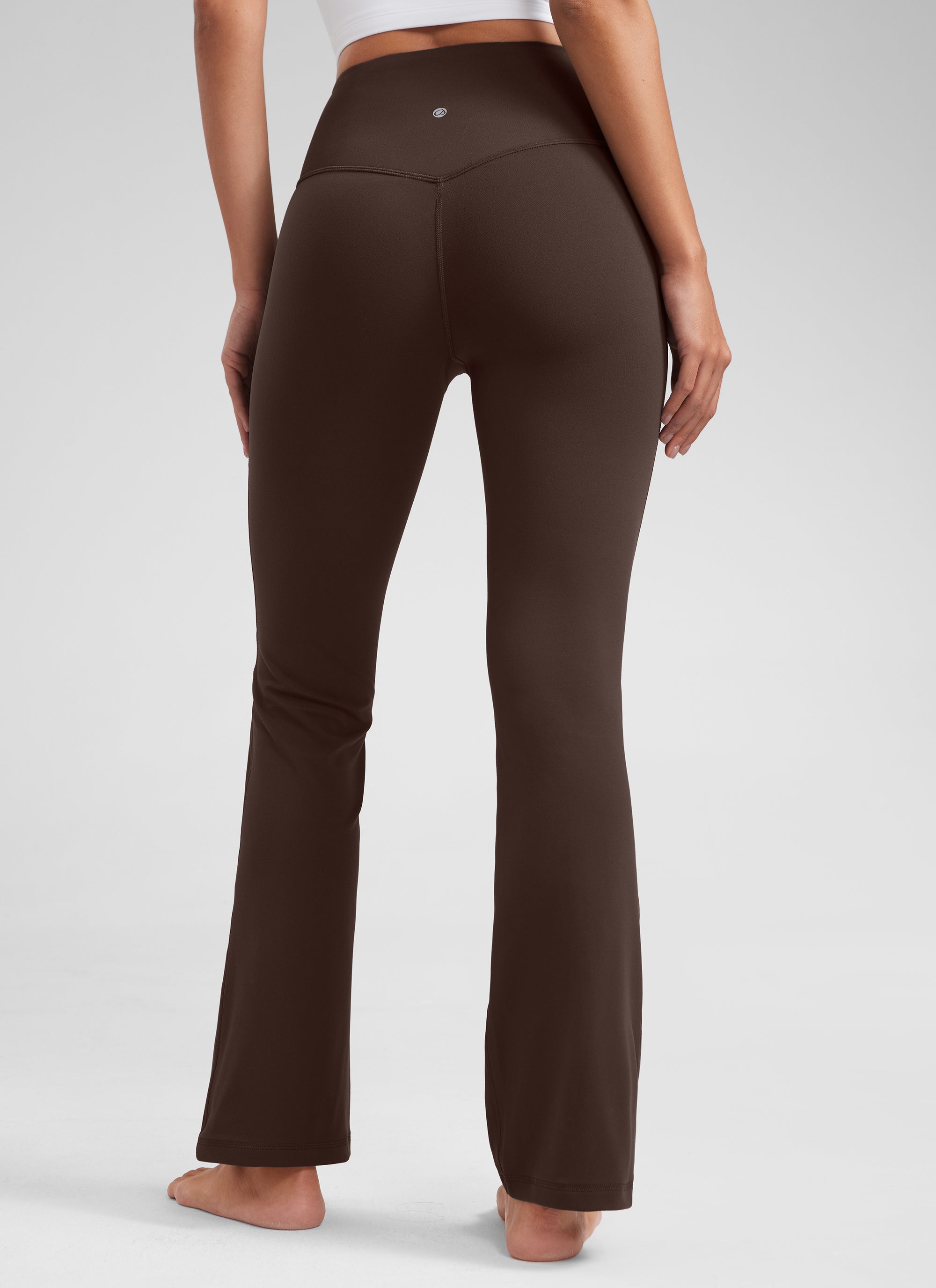 CRZ YOGA Damen Butterluxe Flared Schlaghose Yogahose Leggings - 74cm Heißes Fudge-Brown