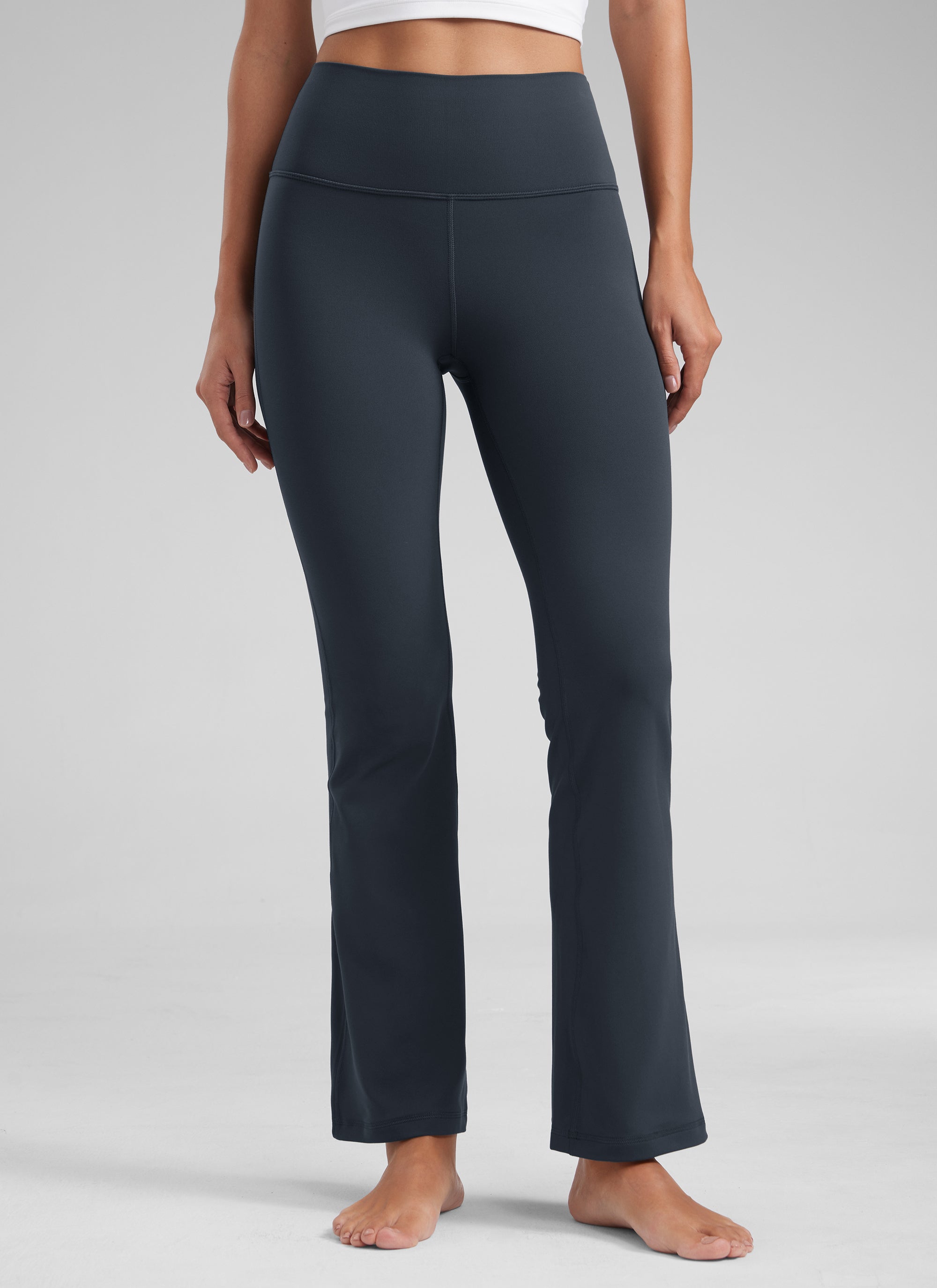 CRZ YOGA Damen Butterluxe Flared Schlaghose Yogahose Leggings - 74cm Echte Marine
