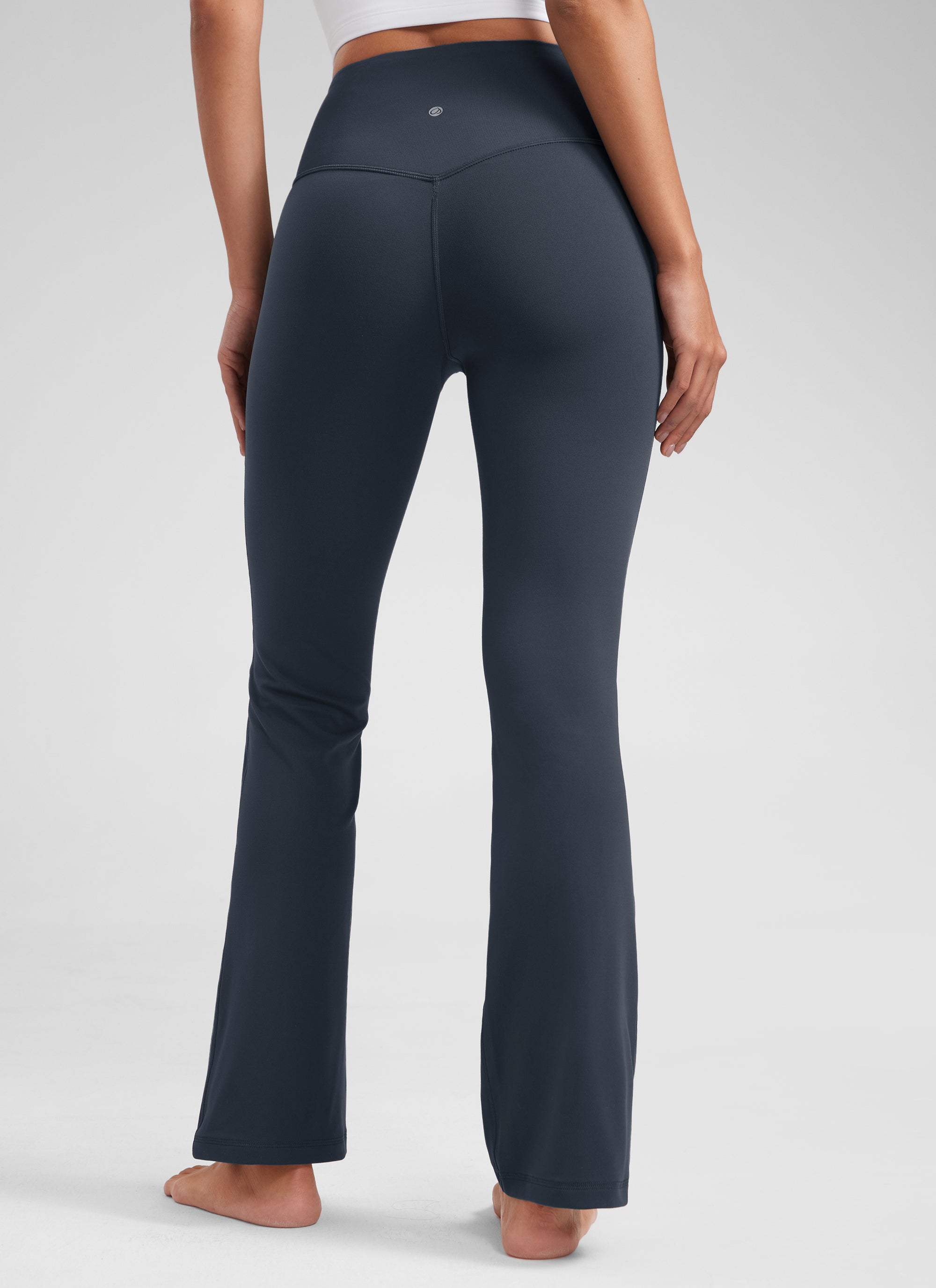 CRZ YOGA Damen Butterluxe Flared Schlaghose Yogahose Leggings - 74cm Echte Marine