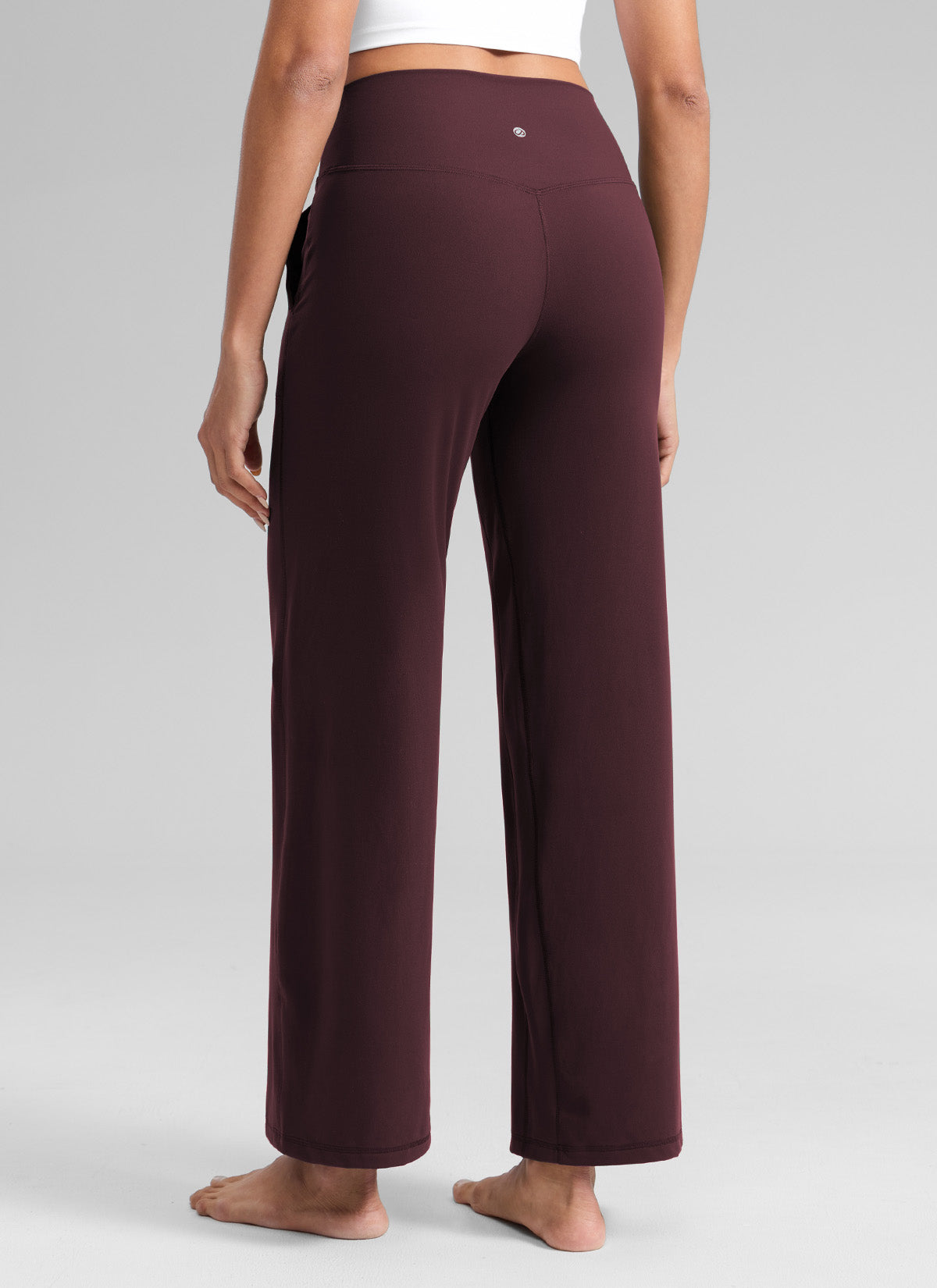 CRZ YOGA Damen Butterlift Weites Bein Hose mit Taschen - 74cm Reife Pflaume