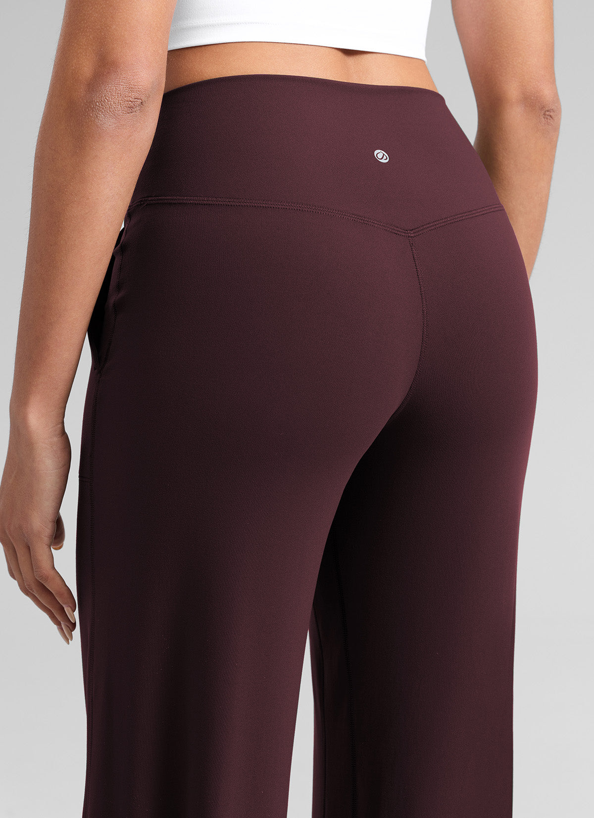 CRZ YOGA Damen Butterlift Weites Bein Hose mit Taschen - 74cm Reife Pflaume