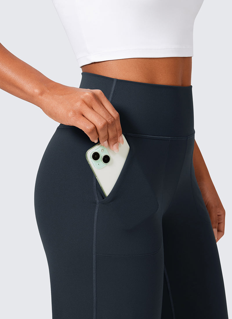 CRZ YOGA Damen Butterlift Weites Bein Hose mit Taschen - 74cm Echte Marine