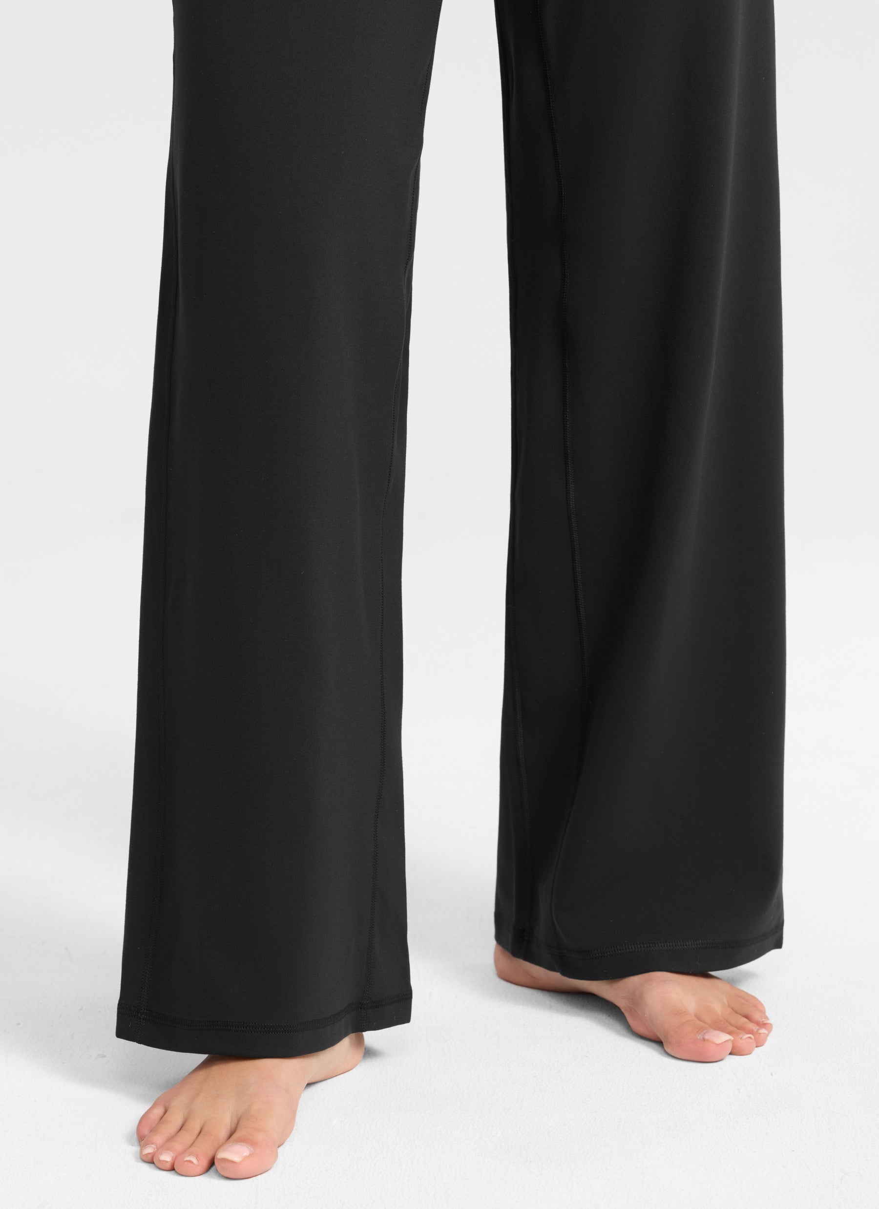 CRZ YOGA Damen Butterlift Weites Bein Hose mit Taschen - 79cm Schwarz