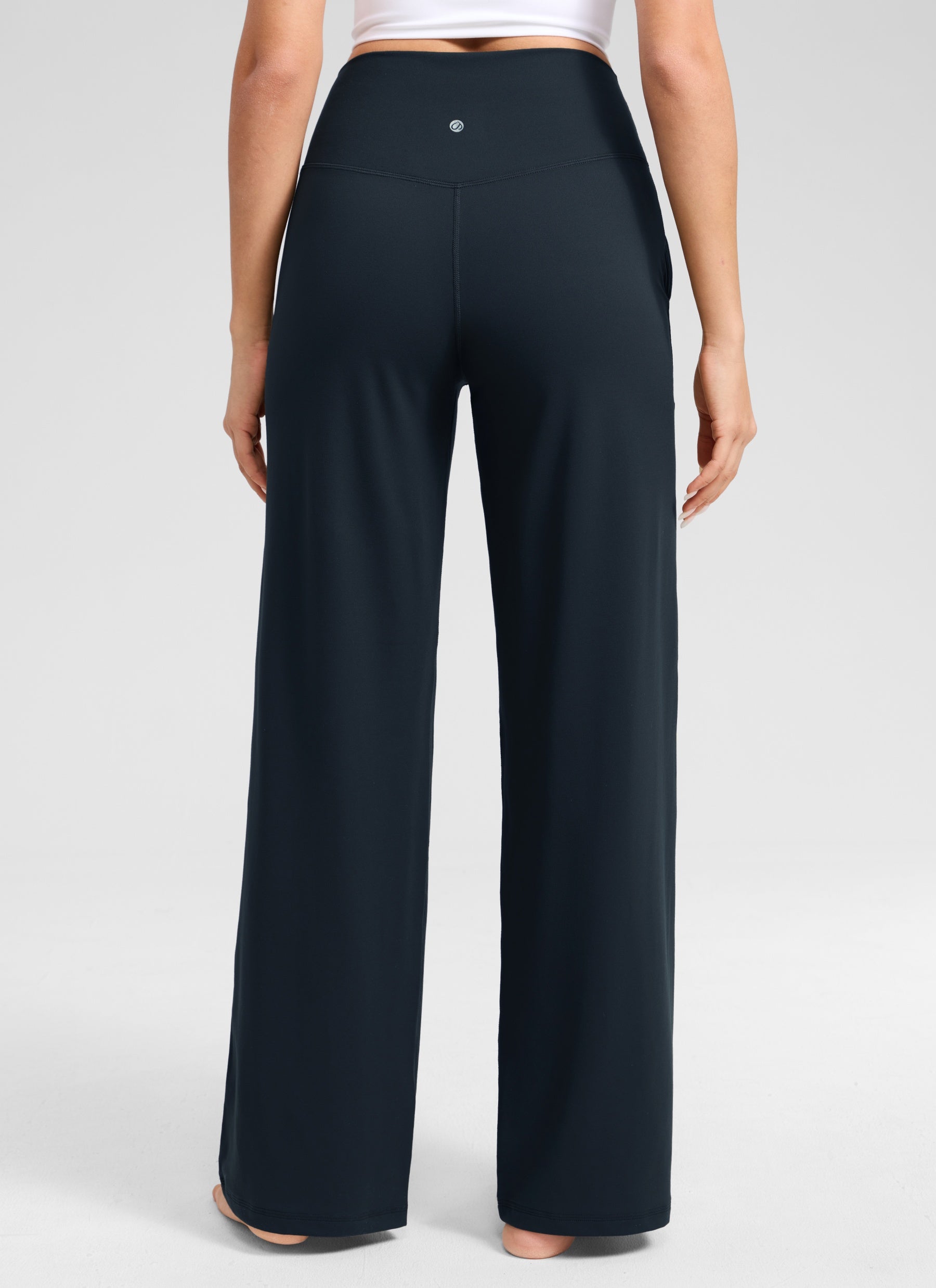CRZ YOGA Damen Butterlift Weites Bein Hose mit Taschen - 79cm Echte Marine