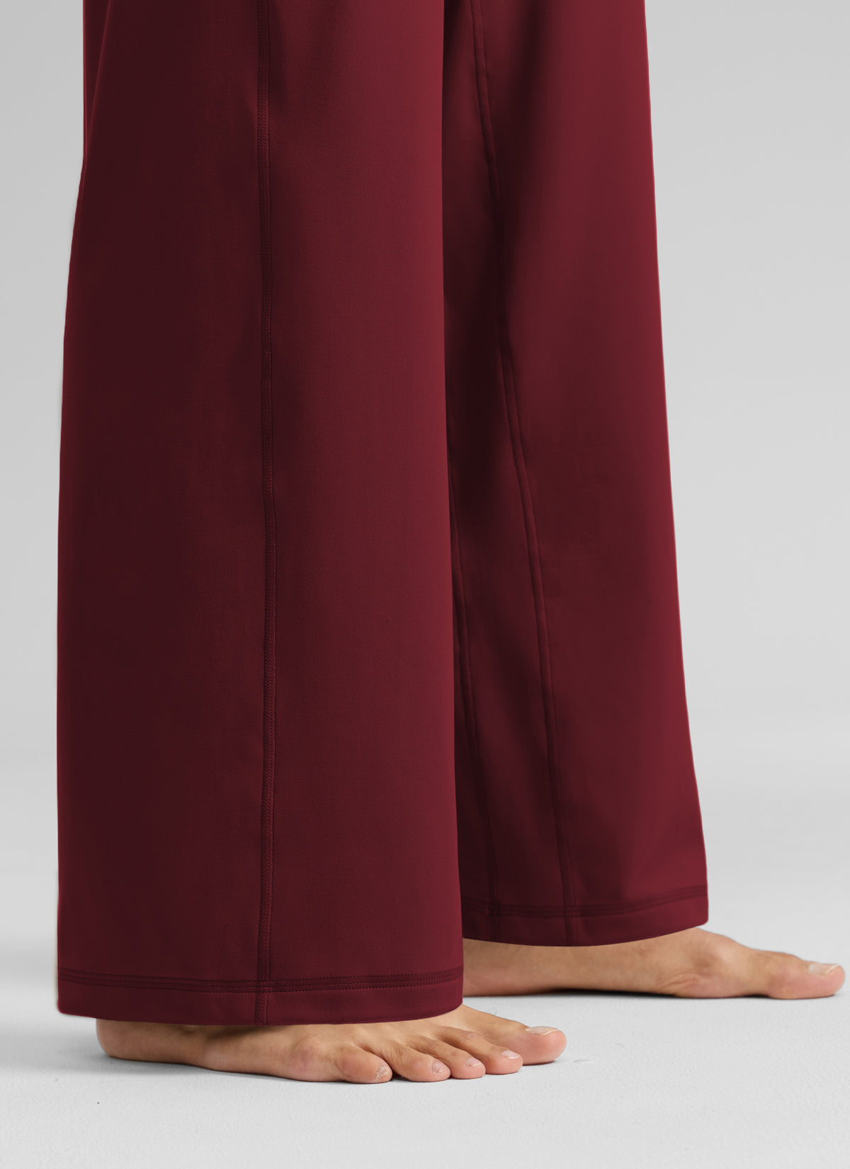 CRZ YOGA Damen Butterlift Weites Bein Hose mit Taschen - 84cm Burgund-Bucht @model_info:S3