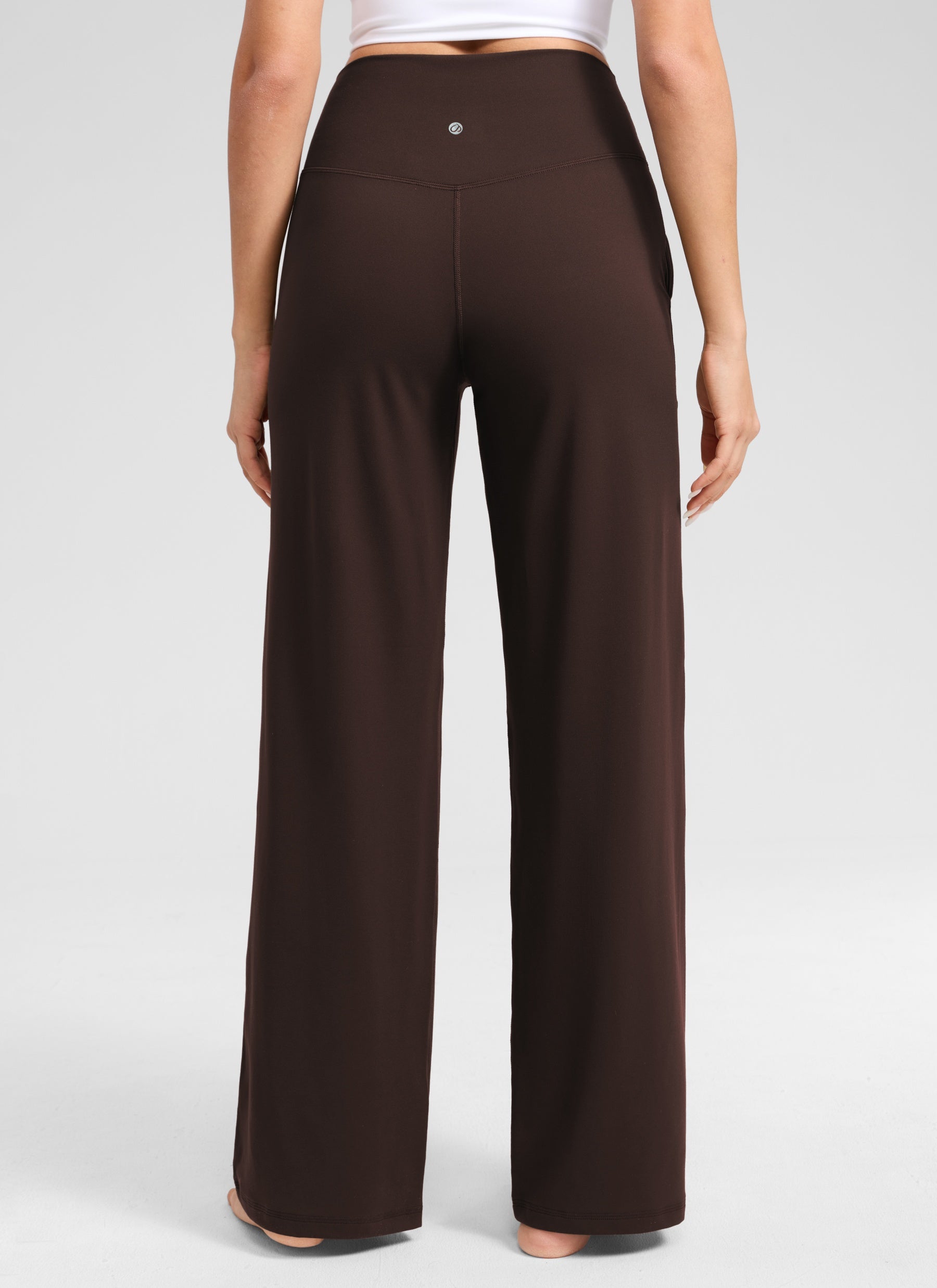 CRZ YOGA Damen Butterlift Weites Bein Hose mit Taschen - 79cm Heißes Fudge-Brown