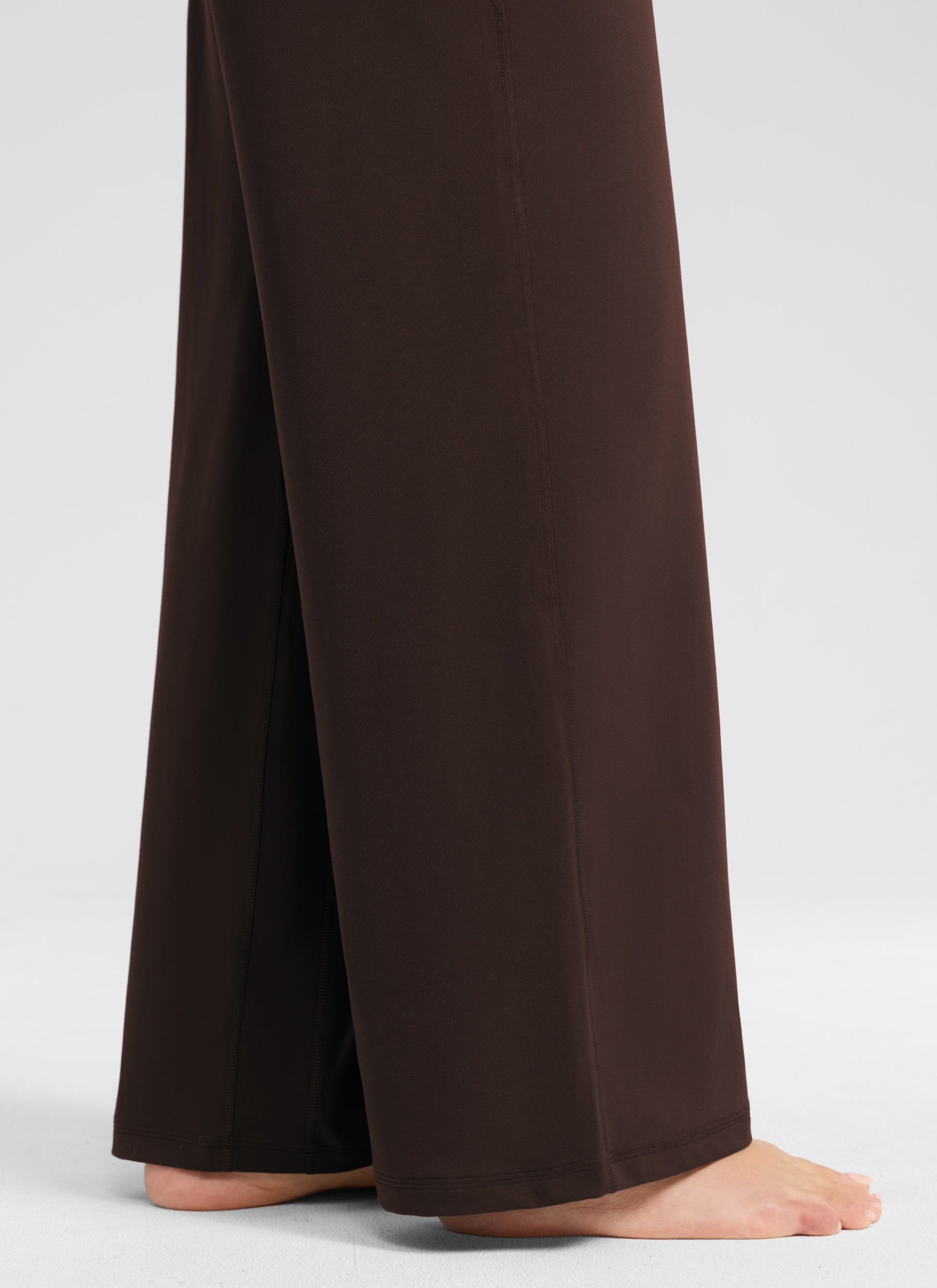 CRZ YOGA Damen Butterlift Weites Bein Hose mit Taschen - 79cm Heißes Fudge-Brown