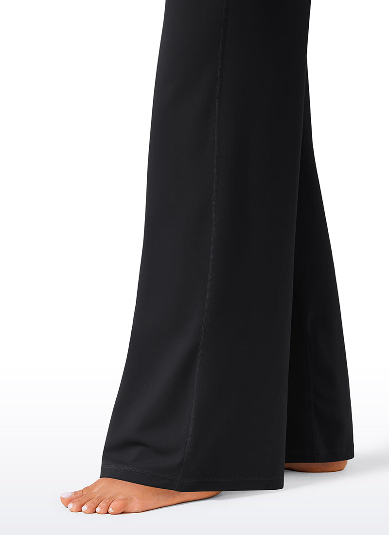 CRZ YOGA Damen Butterlift Weites Bein Hose mit Taschen - 84cm Schwarz @model_info:Amanda