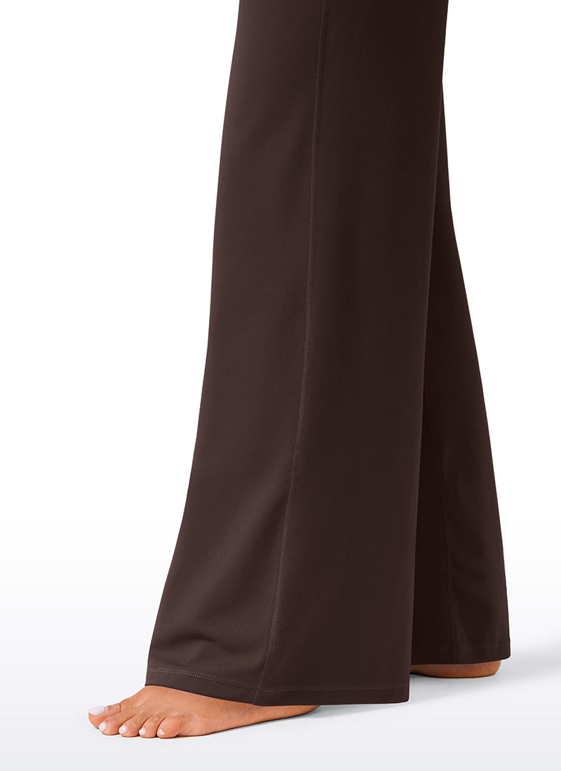 CRZ YOGA Damen Butterlift Weites Bein Hose mit Taschen - 84cm Heißes Fudge-Brown @model_info:Amanda