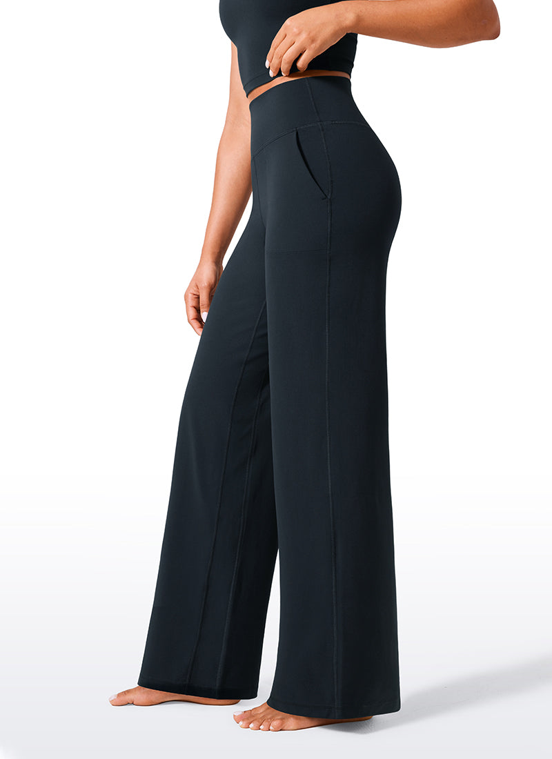 CRZ YOGA Damen Butterlift Weites Bein Hose mit Taschen - 84cm Echte Marine @model_info:Amanda