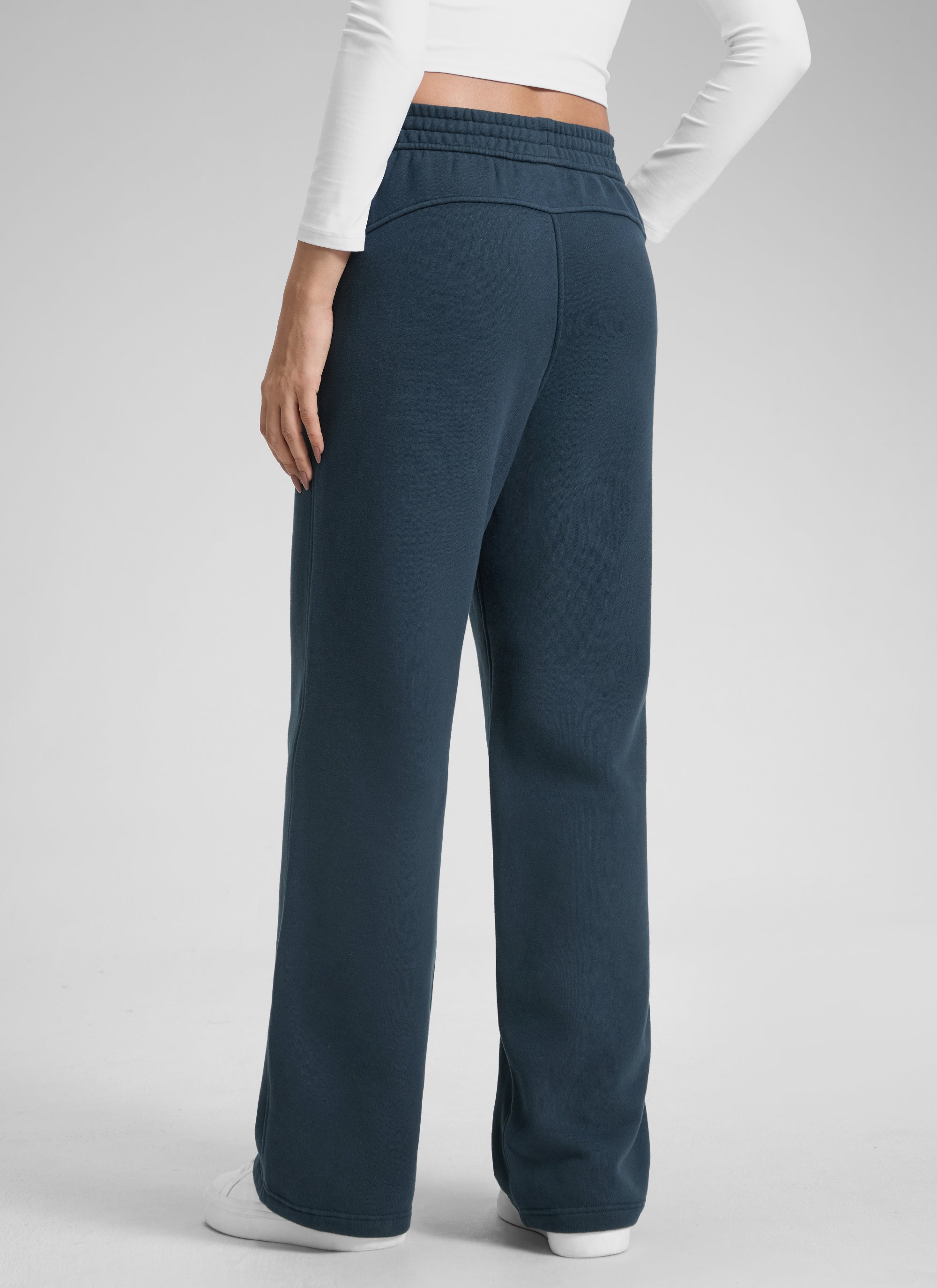 CRZ YOGA Damen Gefütterte Baumwolle Hose mit Taschen - 76 cm Tinte Blau @model_info:Jenna